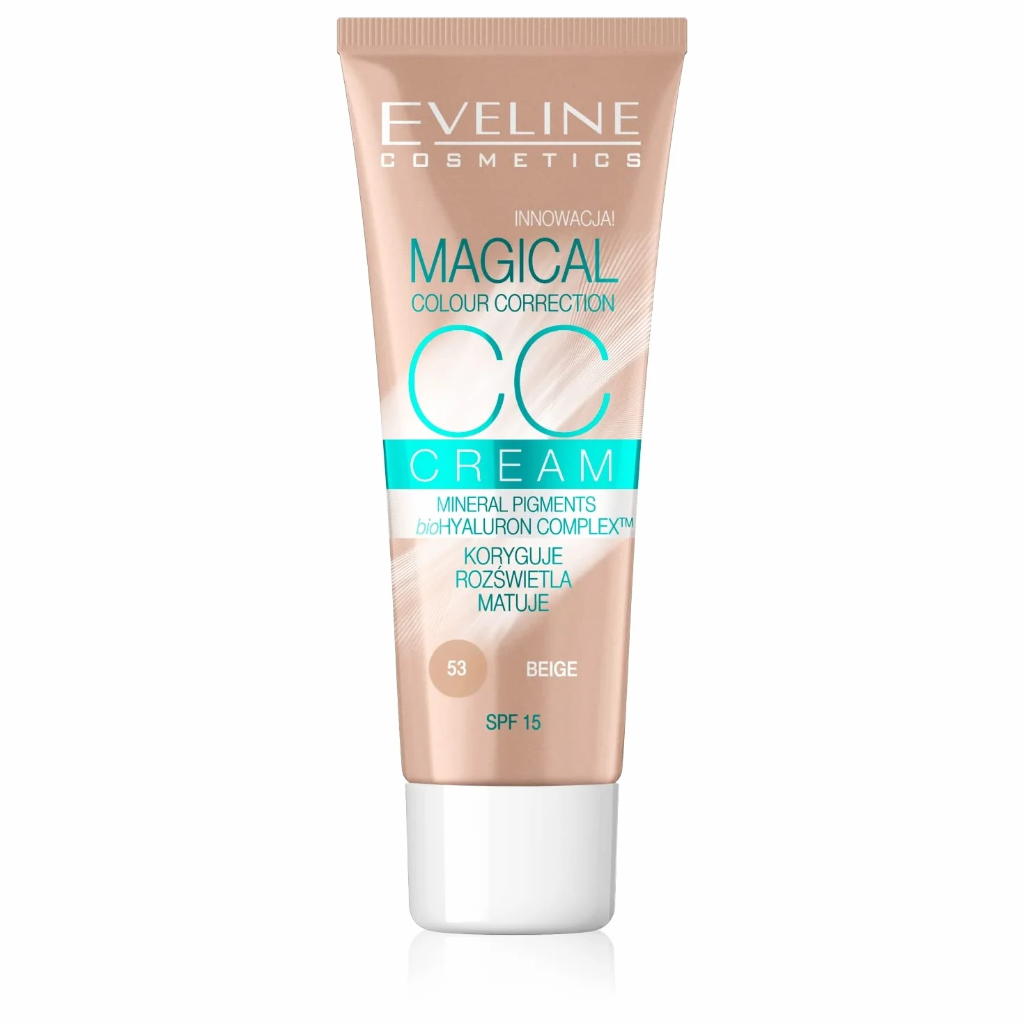 Eveline Cosmetics Crema CC Correttore Magico - Tonalità 53 Beige - Fondotinta Multifunzionale per Tutti i Tipi di Pelle - 30ml
