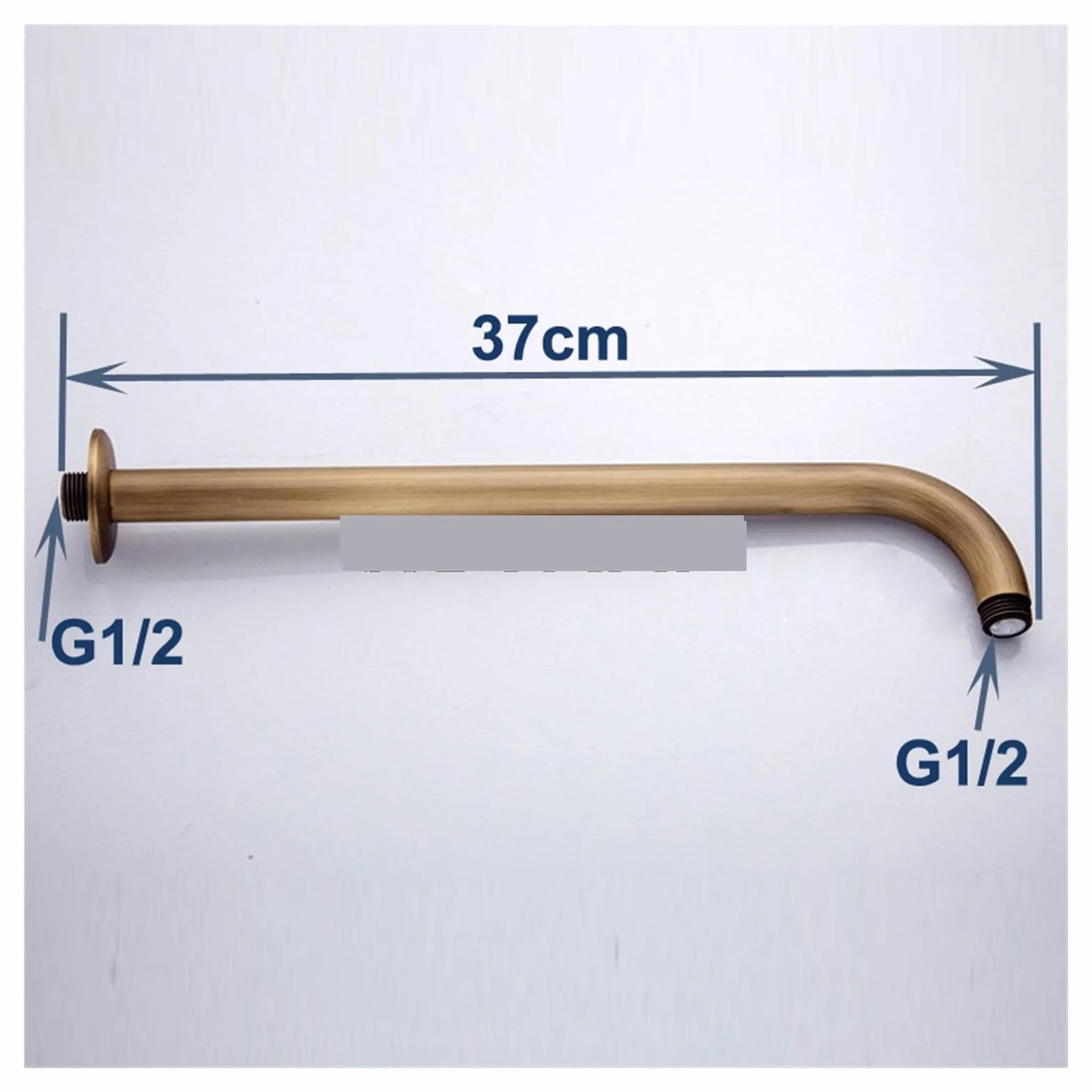 Braccio Doccia Ottone Anticato 37 cm Accessori per Vasca da Bagno