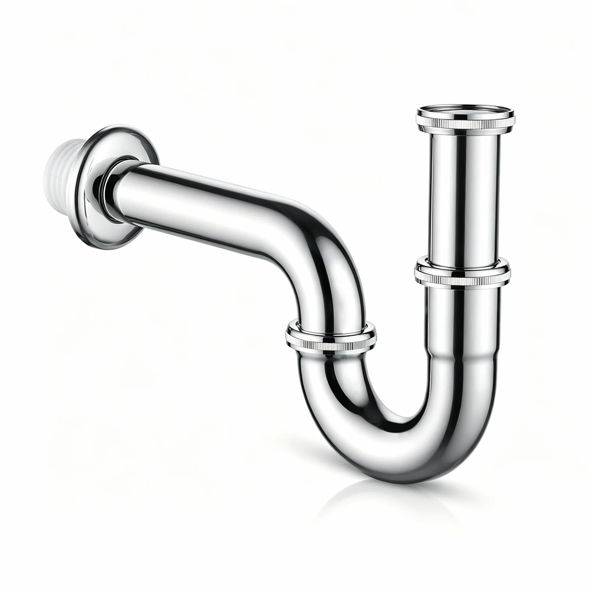 Ibergrif Sifone Lavabo Bagno 1 1/4" x 32 mm Acciaio Inox, Scarico Standard con Guarnizioni Silicone, Anti-Odore e Anti-Intasamento