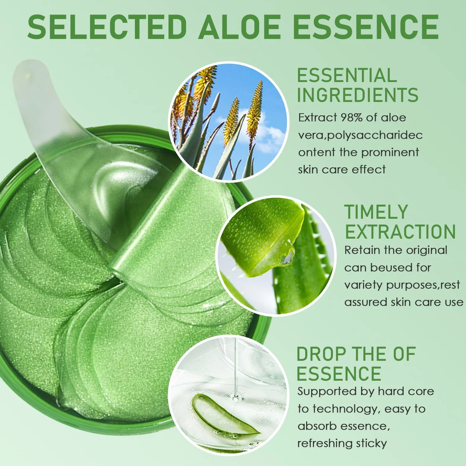 60 Pezzi Patch Occhi Idratanti con Aloe Vera,Maschera Idratante Anti-Occhiaie e Anti-Borse,Cerotti Rinfrescanti per Occhi per Rughe e Puffiness,Cerotti Rassodanti e Contorno Idratante