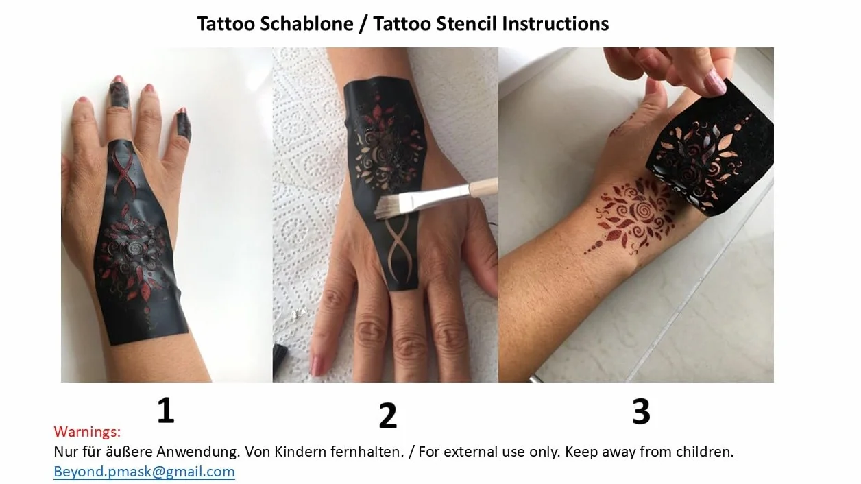 TATTOO Henna Design XS267 - Stencil per dipingere il corpo