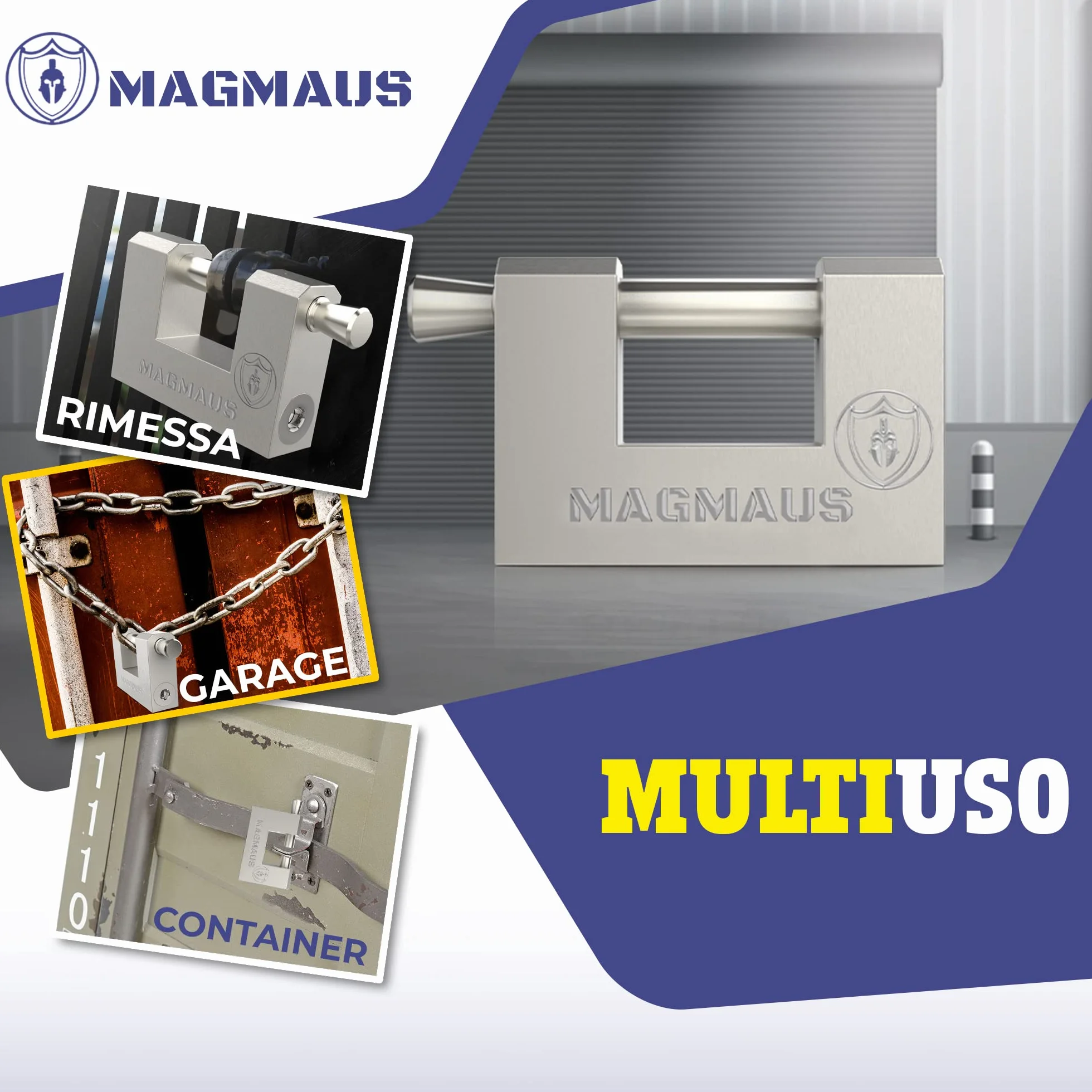 Magmaus® Lucchetti da esterno in acciaio inox RTL/70 Alta sicurezza resistenti per container