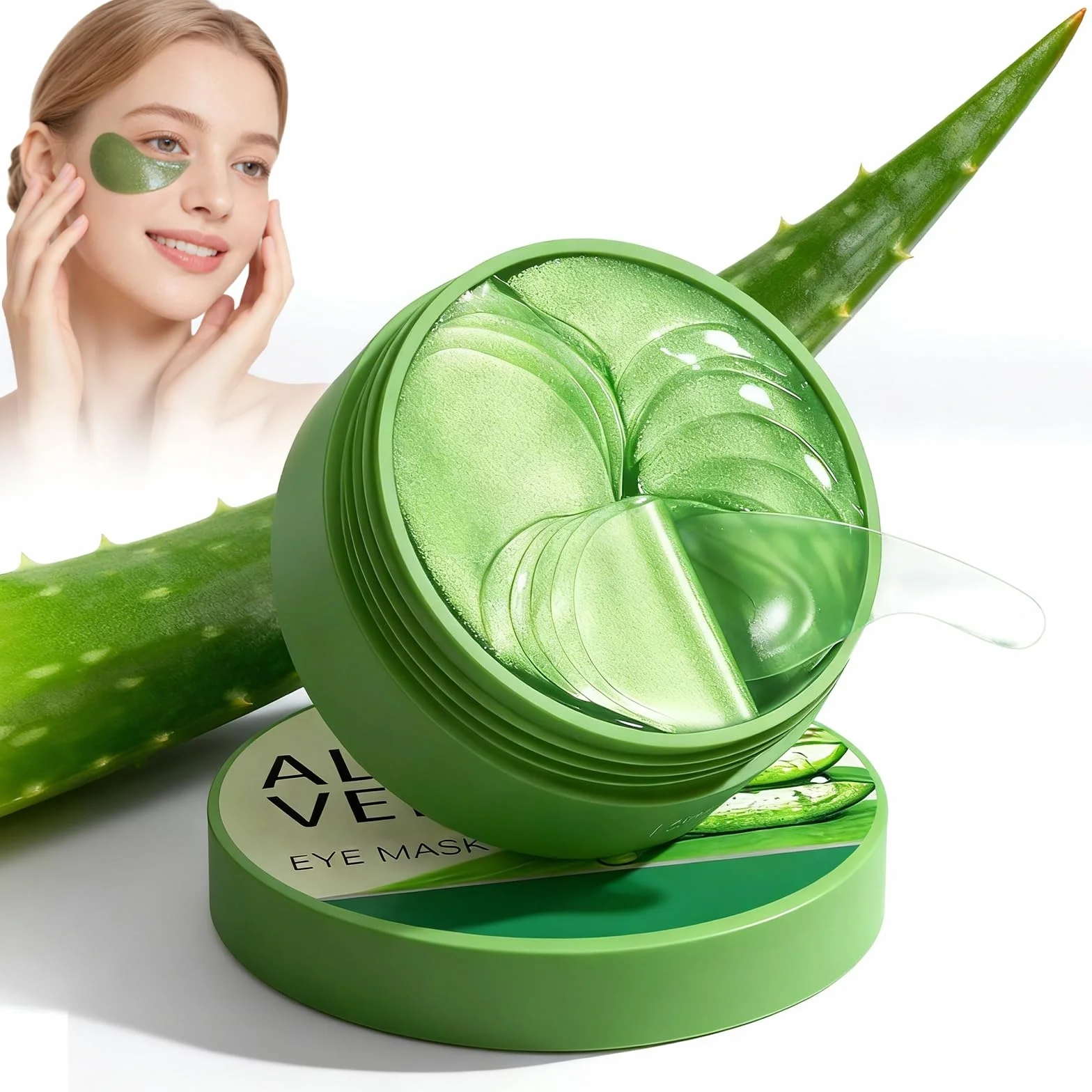 60 Pcs Maschera Occhi di Aloe Vera,Patch Occhiaie e Borse,Collagene Patch Occhi, Rimuovi Borse, Riduce le Rughe e le Linee Sottili, Migliora e Rassoda la Pelle degli Occhi