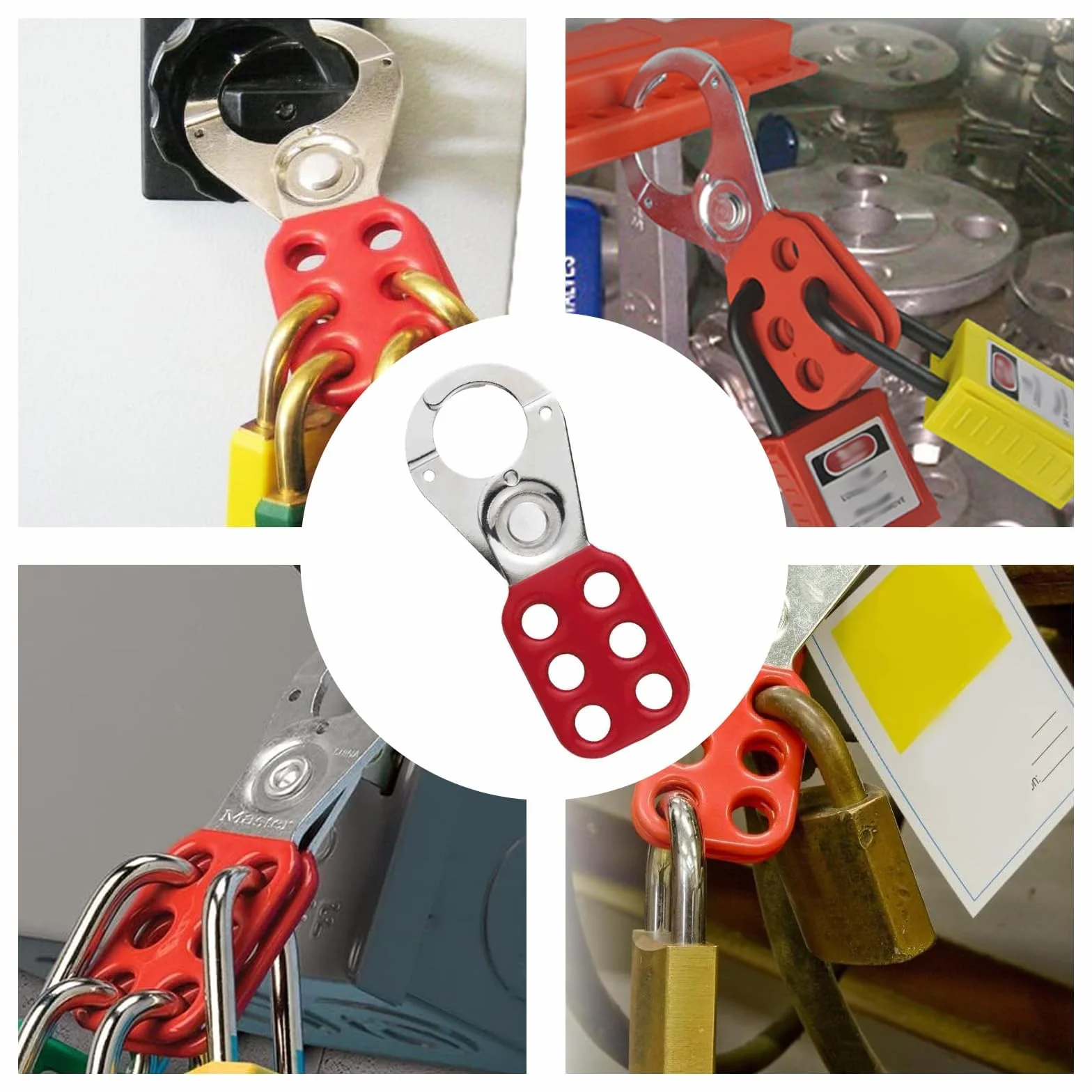 Blocco di sicurezza distanza apertura 25 mm hasp lock lockout tag out czerwony
