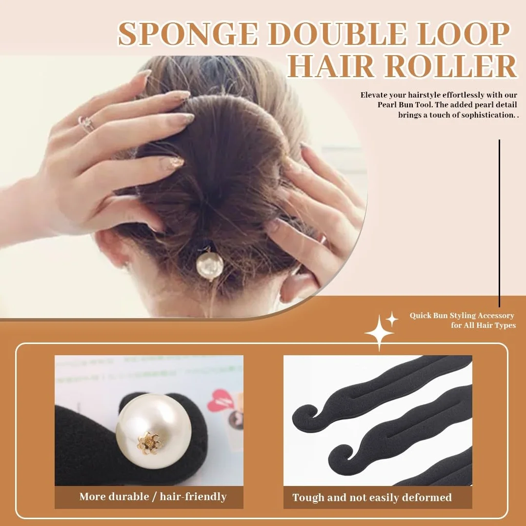 Chignon Facile per Capelli,3 Pcs Strumento per La Creazione Rapida di Chignon,Capelli Strumento per Intrecciare,Capellis Ricci Accessori,per Raccogliere Capellis