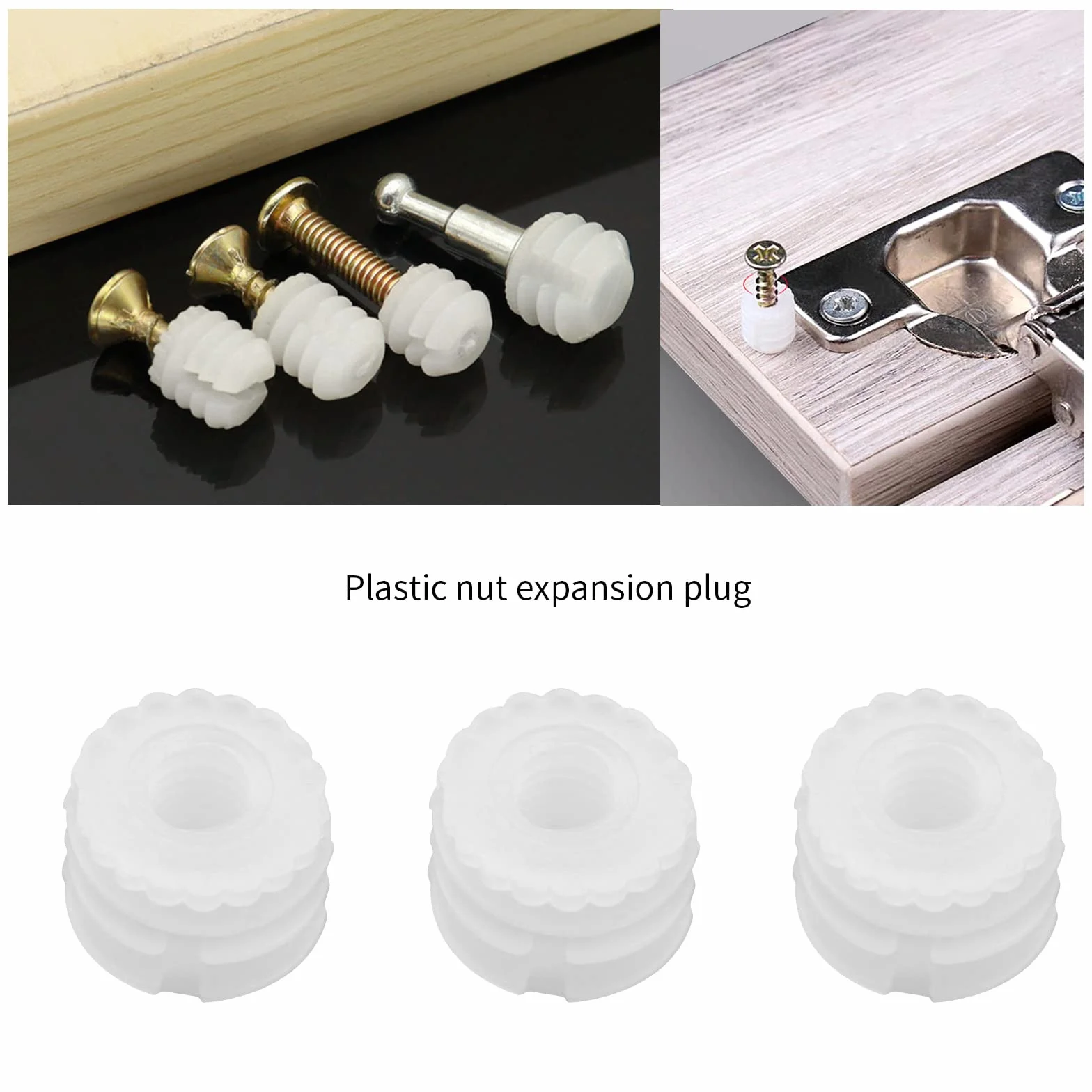 Tasselli Ad Espansione In Plastica 100 Pezzi M4x8mm 8.8x8mm Armadio Accessori