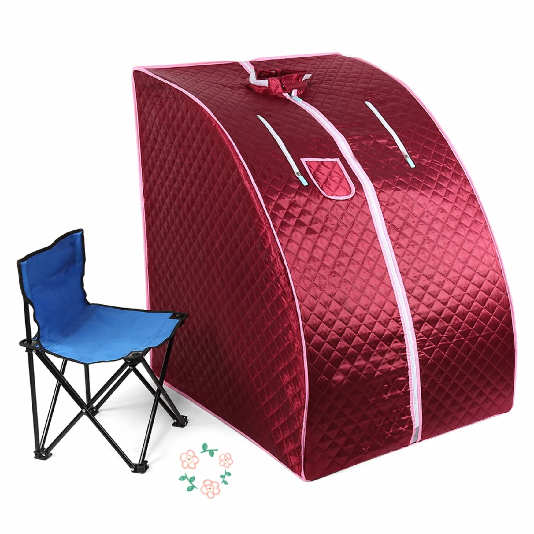 HUOLE Sauna Cabina pieghevole 1,8 l portatile telecomando 9 opzioni timer vapore ultra sottile 98 x 80 x 70 cm