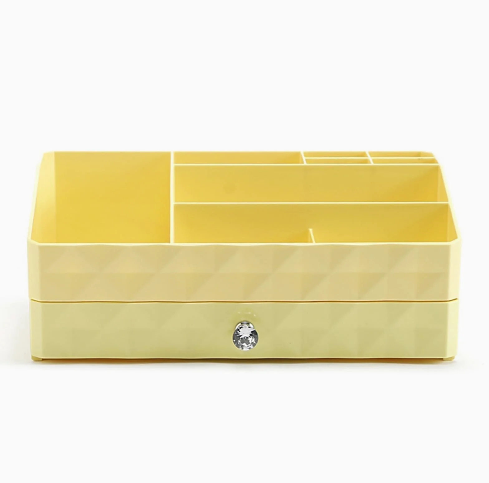 Porta Trucchi,Toeletta Scatola portaoggetti Multifunzionale in Stile cassetto per Cosmetici, Prodotti per la Cura della Pelle, Rossetti e Gioielli Multifunzione(Yellow)