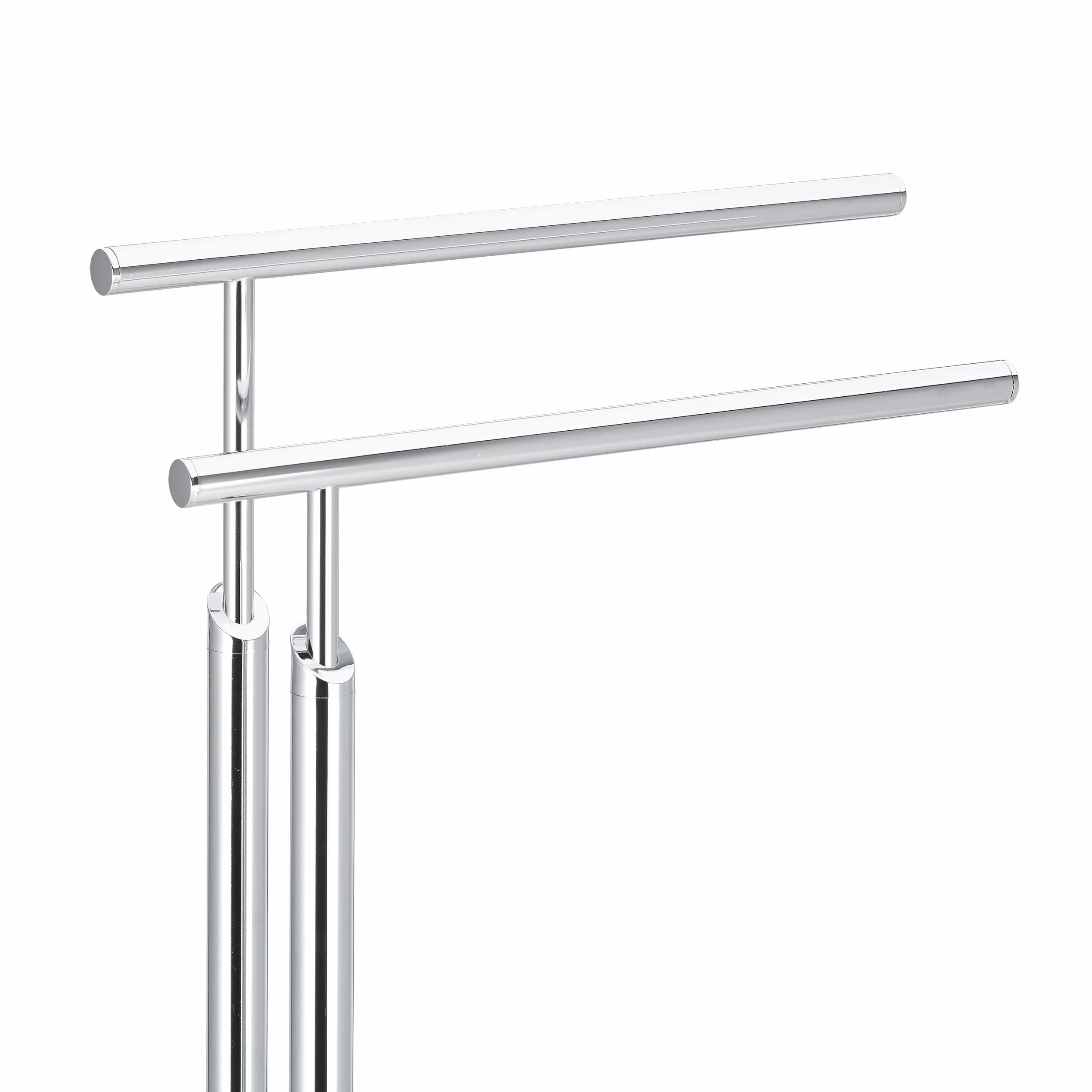 Relaxdays Portasciugamani da Terra Metallo Effetto Inox 78x46x20 cm Argentato