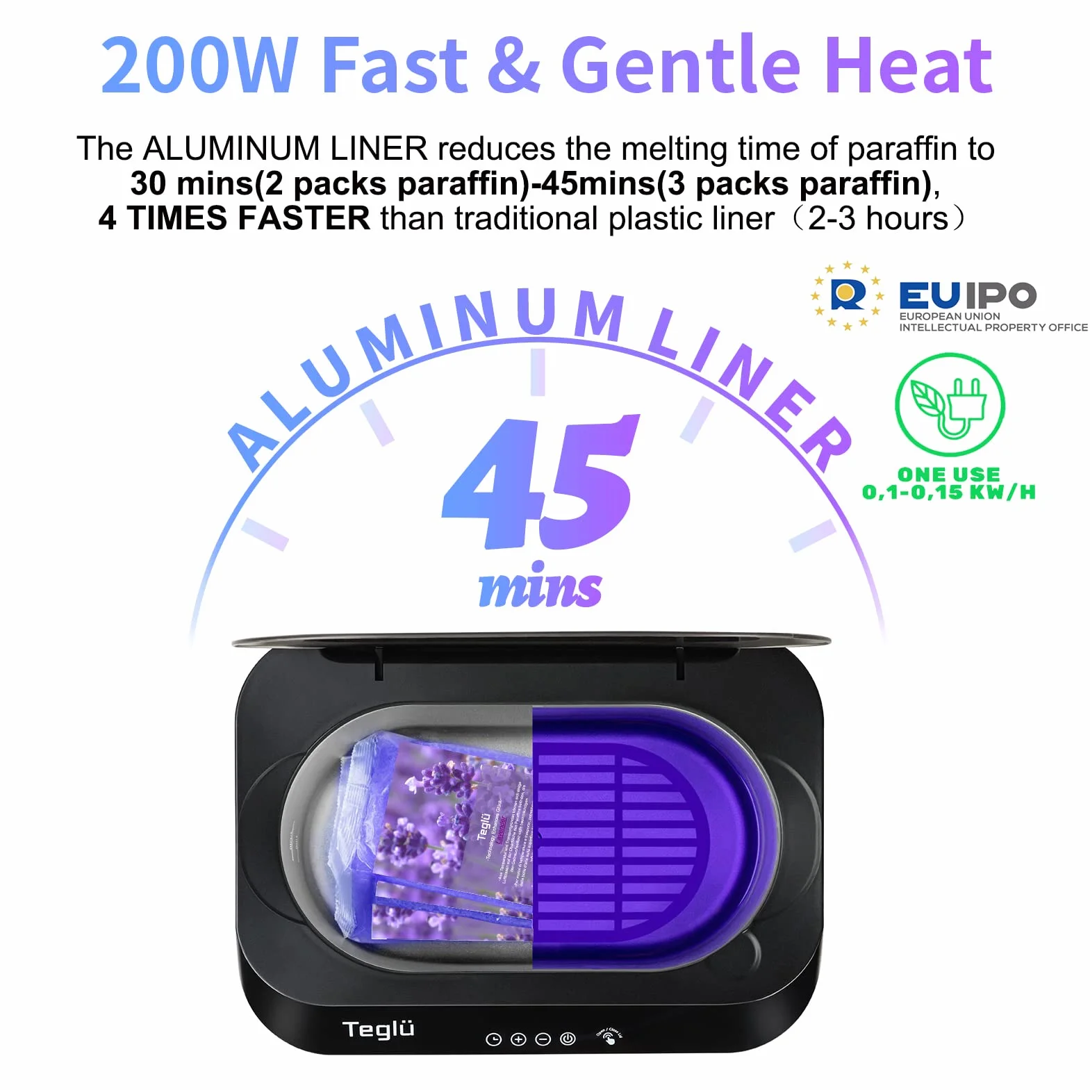 [Migliorata] Bagno di Paraffina per Mani e Piedi 4L con Apertura Automatica, Scalda Paraffina Cera 3x450g Paraffina 200W, FHC-2222, Nero