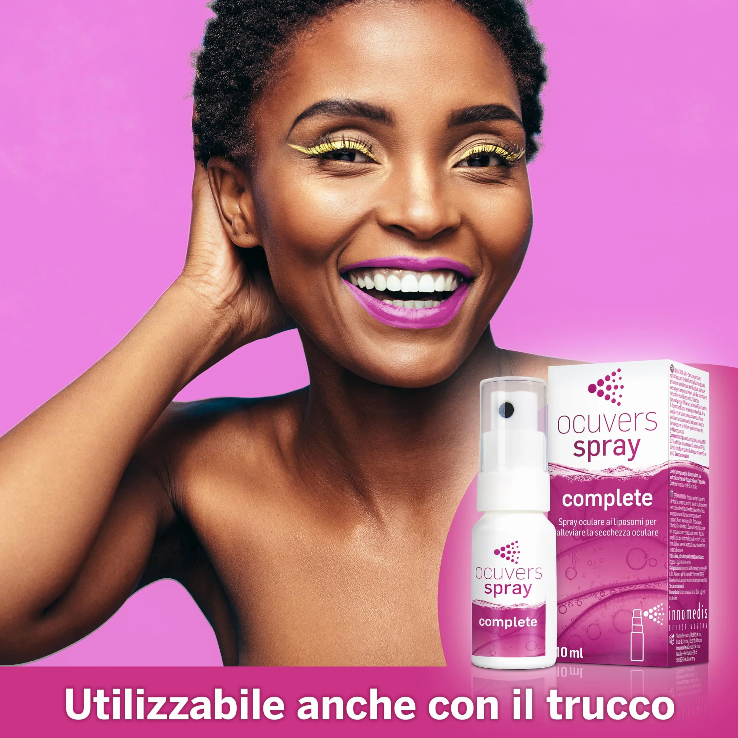 Ocuvers Complete spray oculare con 0,3% di acido ialuronico, liposomi, aloe vera, vitamina B5 e vitamina E – Spray per occhi secchi – L’alternativa alle gocce oculari, 10 ml