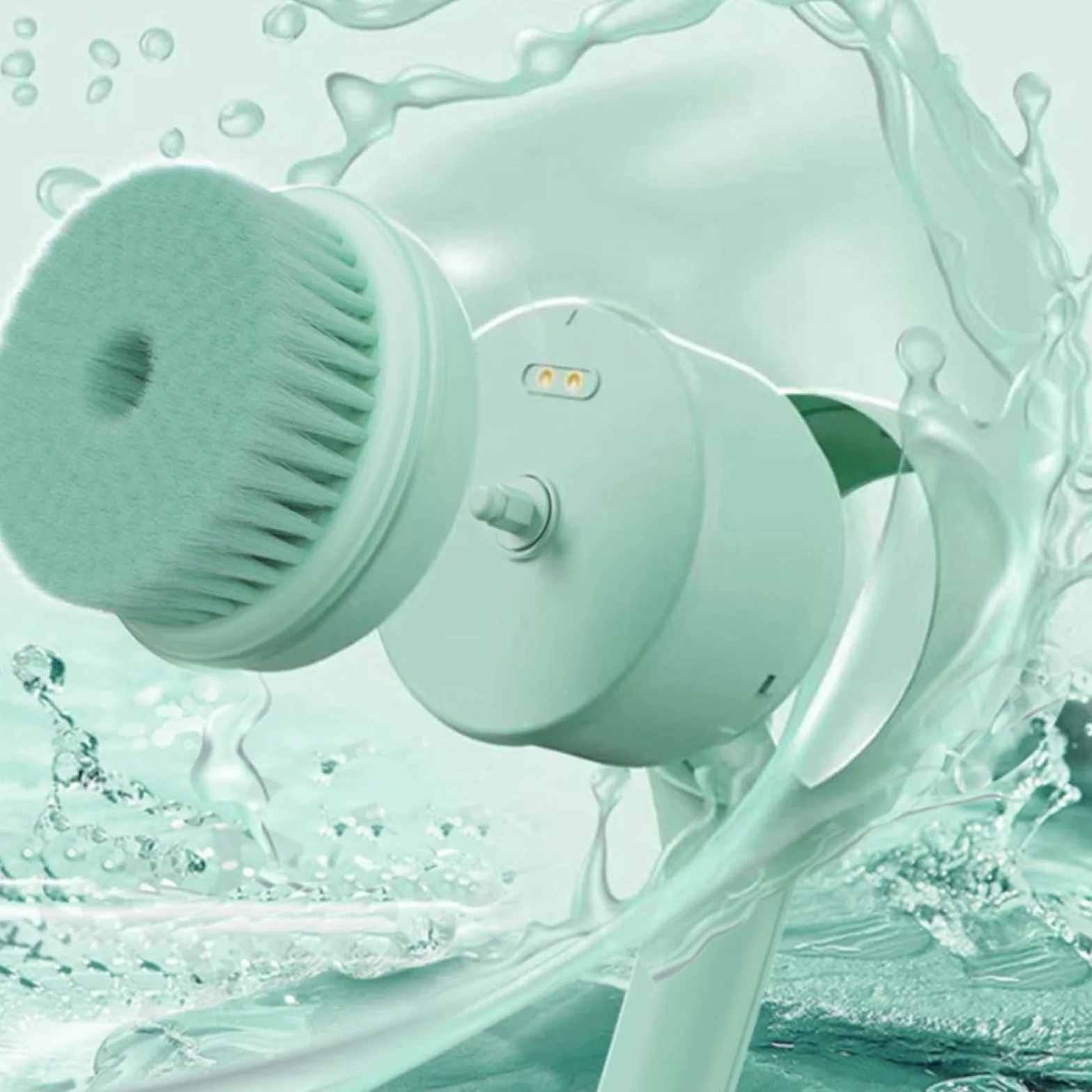 Spazzola elettrica per il corpo, Spazzola elettrica per il bagno | Scrubber per corpo con ricarica USB e manico lungo,Scrubber elettrico per la schiena con 5 testine per massaggio del viso e d