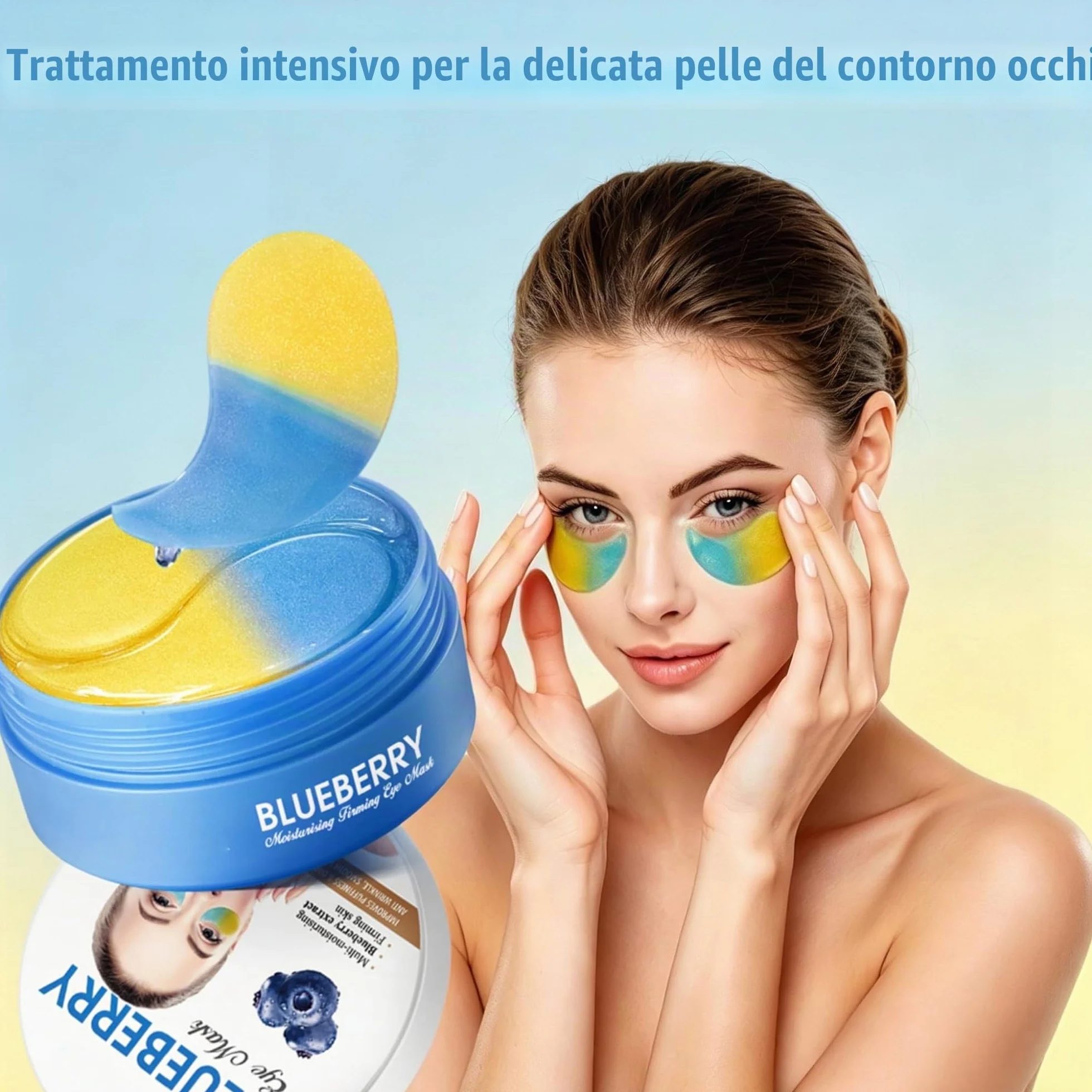 Patch Occhi per Borse e Occhiaie, 60PC Maschera Occhiaies,Maschera Collagene Patch,Eye Patches Essence,Allevia la Stanchezza, Elimina le Borse e Riduce le Rughe