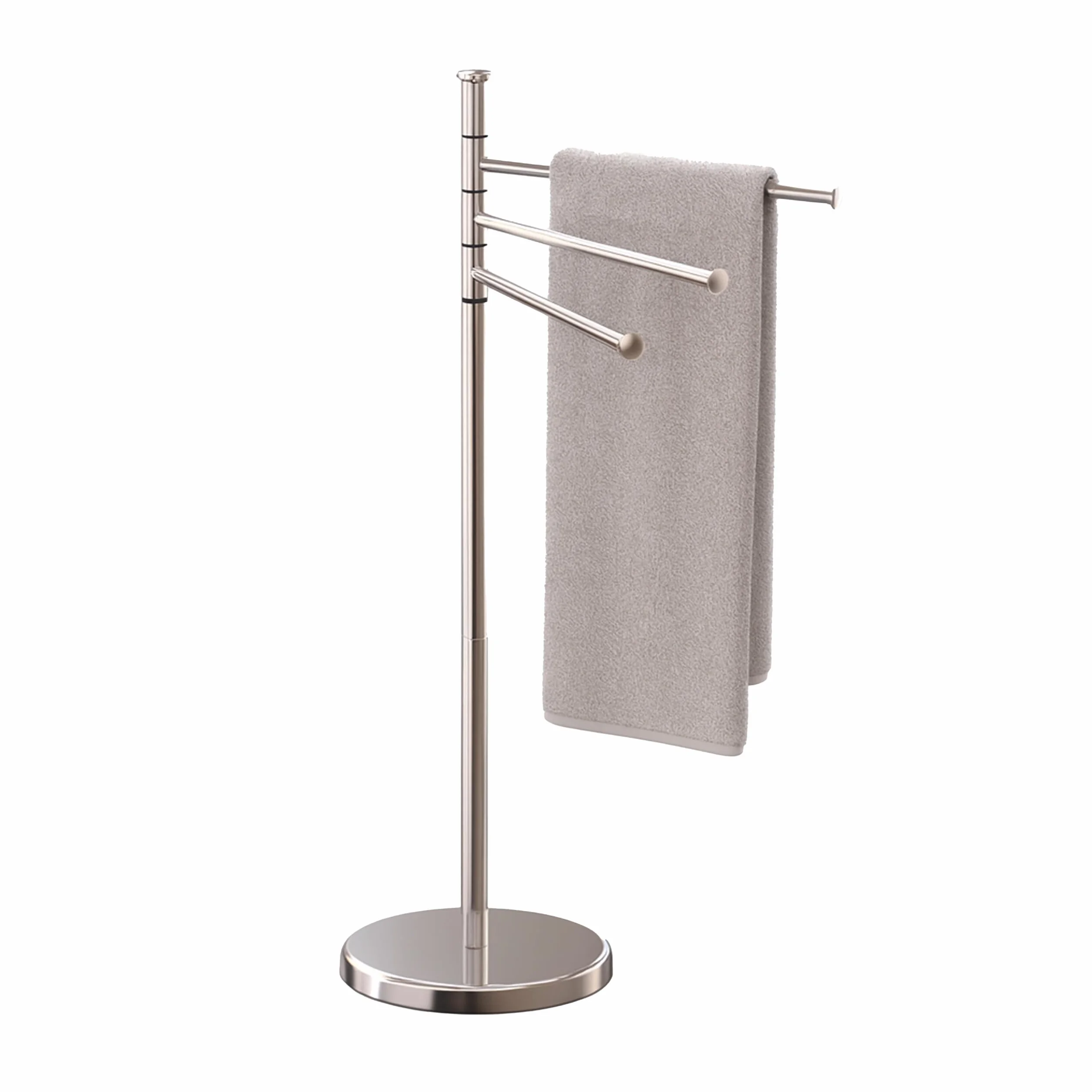 Relaxdays Piantana Portasciugamani da Terra 3 Bracci Rotanti Acciaio Inox 85,5x42x22 cm