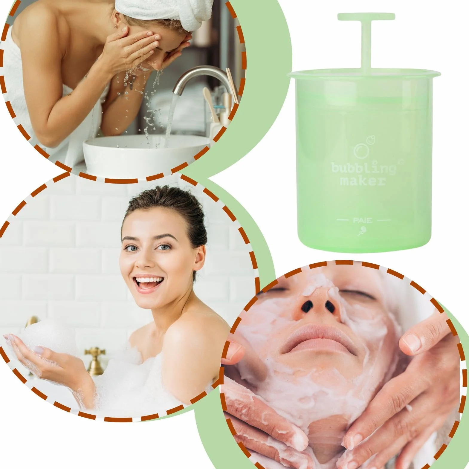 Schiumatore per sapone, Schiumatore detergente, Bottiglie schiumogene per la pulizia del viso Bubble Foamer, Strumento ergonomico per la pulizia del viso, creatore di schiuma detergente per la cura de