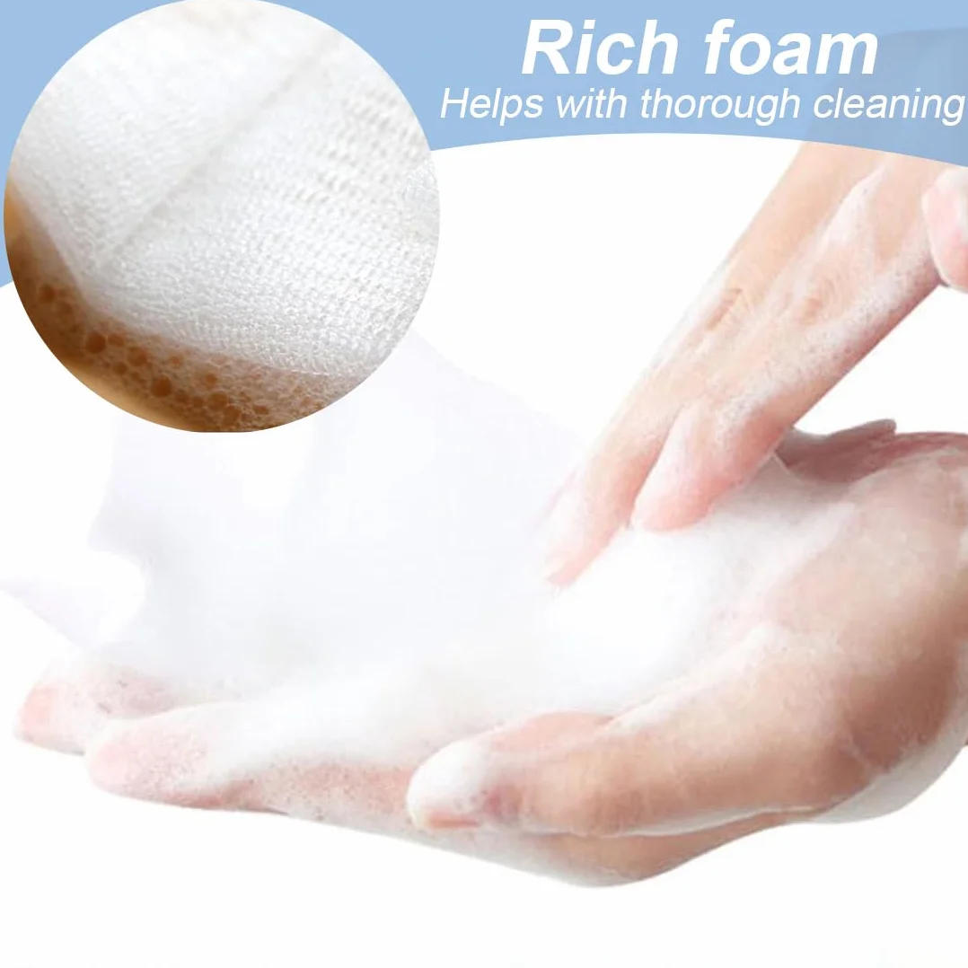 WUSJCOF 8 Pezzi Reti per Pulizia Viso Nylon, Schiumogeno, Confezioni Schiuma Bolla Esfoliante Mesh per Body Face Cleansing Accessorio (Colore Casuale)