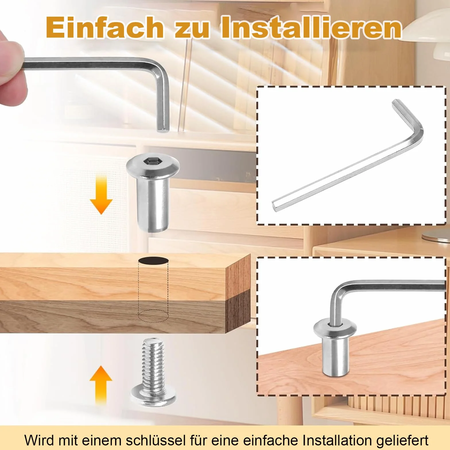 Viti di collegamento M4 x 12mm 20 pezzi connettori per mobili