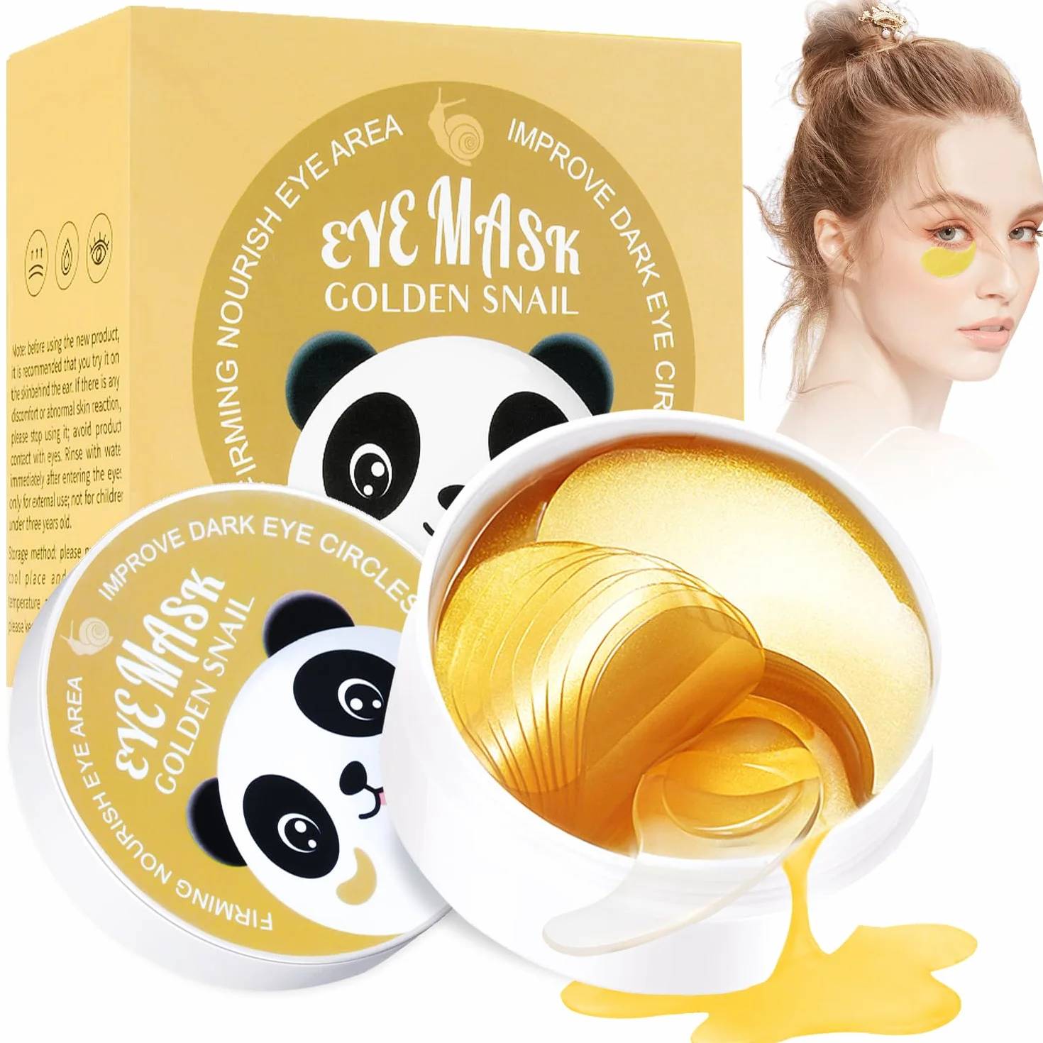 60 Pezzi Patch Occhi, Patch Occhiaie e Borse, Patch occhi Antirughe,Patch Occhi Essence,Maschera Viso per Contorno Occhi al Collagene per Anti-rughe ed anti-età, Ridurre Borse,Occhiaie e Puffiness