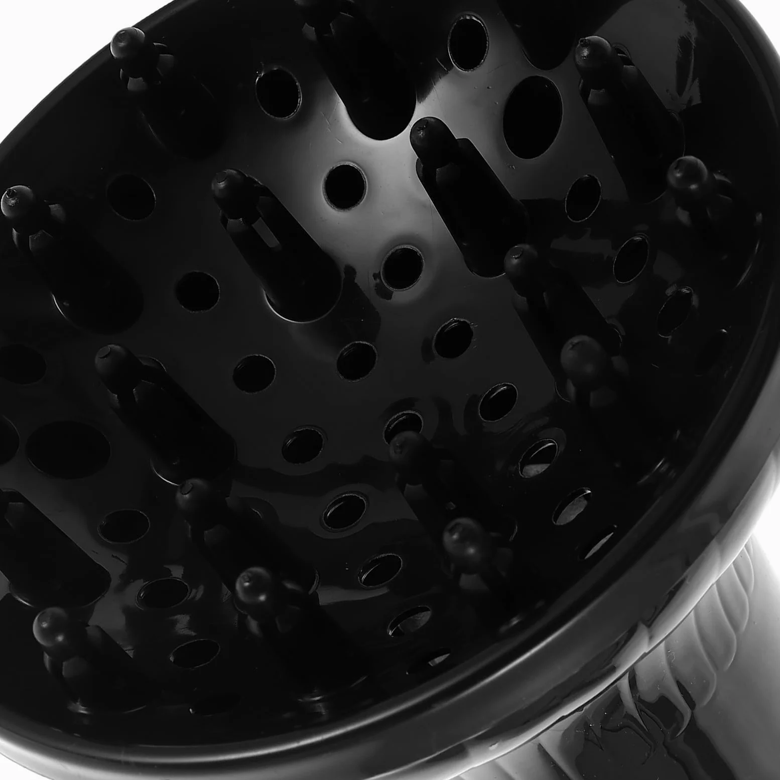 PLAFOPE Diffusore per Asciugacapelli in Plastica Nero Facile da Usare e Resistente Adatto per Bocchetta 4,2-4,8cm per Casa e Salone di Bellezza