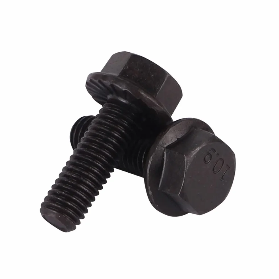 Viti Flangiate Esagonali Seghettate M8x35 mm Acciaio Legato Grado 10,9 Nero