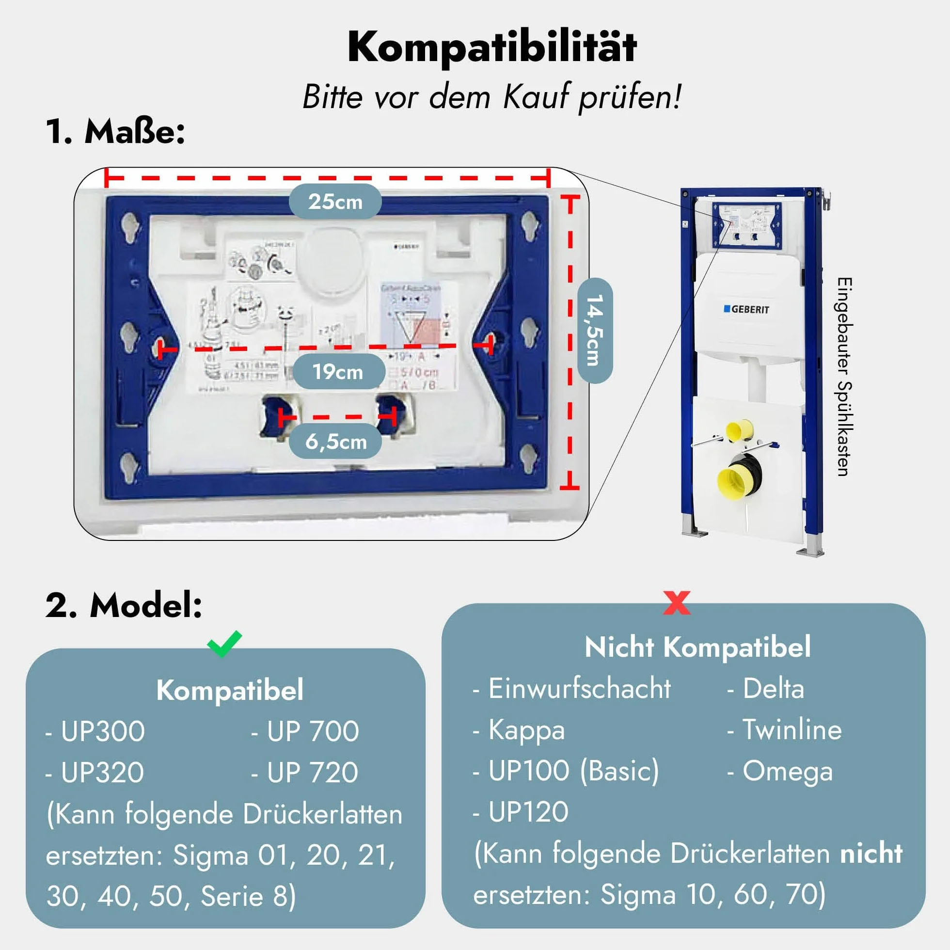 Piastra di comando nera opaca Geberit Sigma UP 320, 1 pezzo