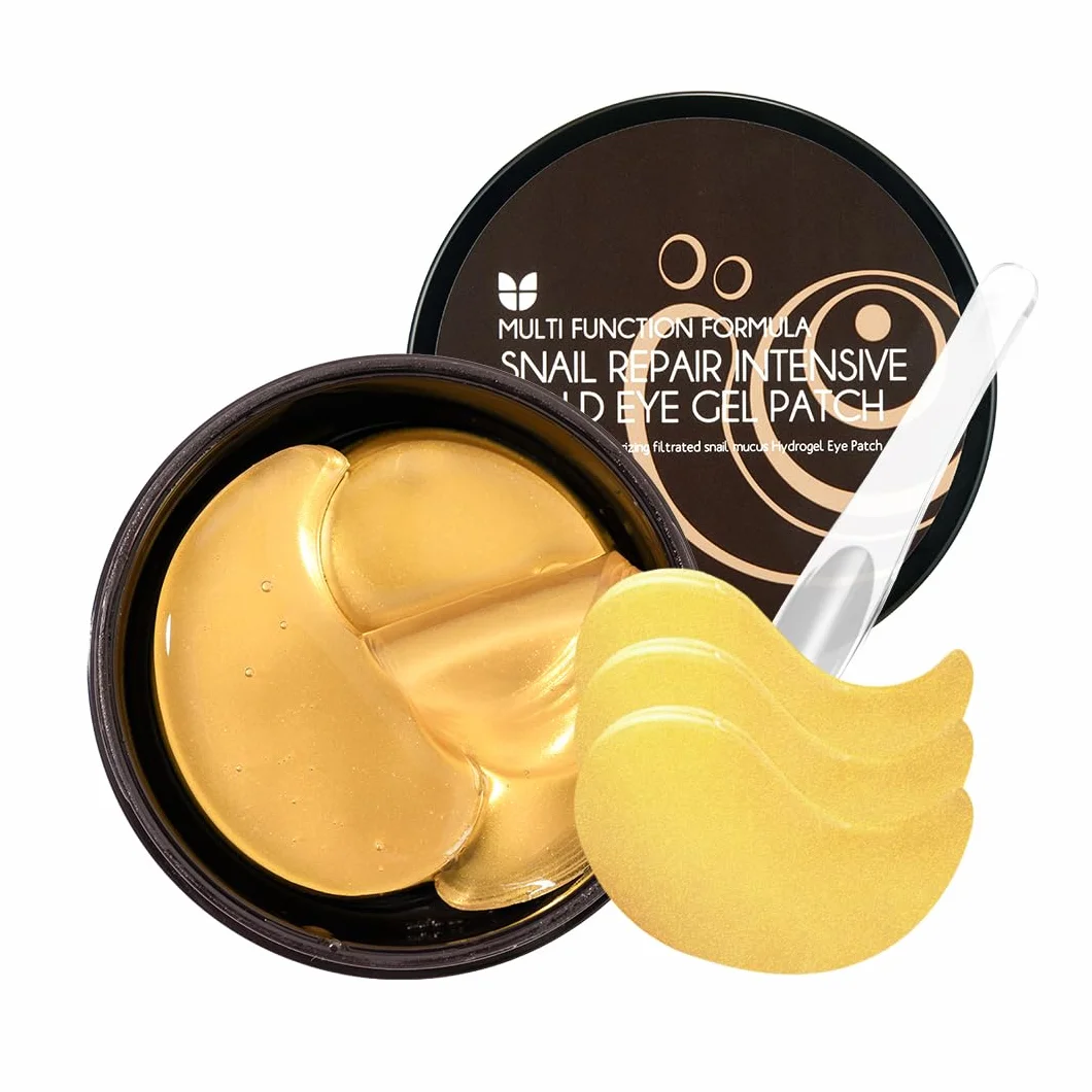 [Mizon] Maschere Occhi con Oro 24K ed Estratto di bava di Lumaca (30 paia) Cerotti al collagene per occhiaie. Maschere Idrogel per Occhi, Anti Rughe, idratanti (Snail Repair Gold Eye Gel Patch)