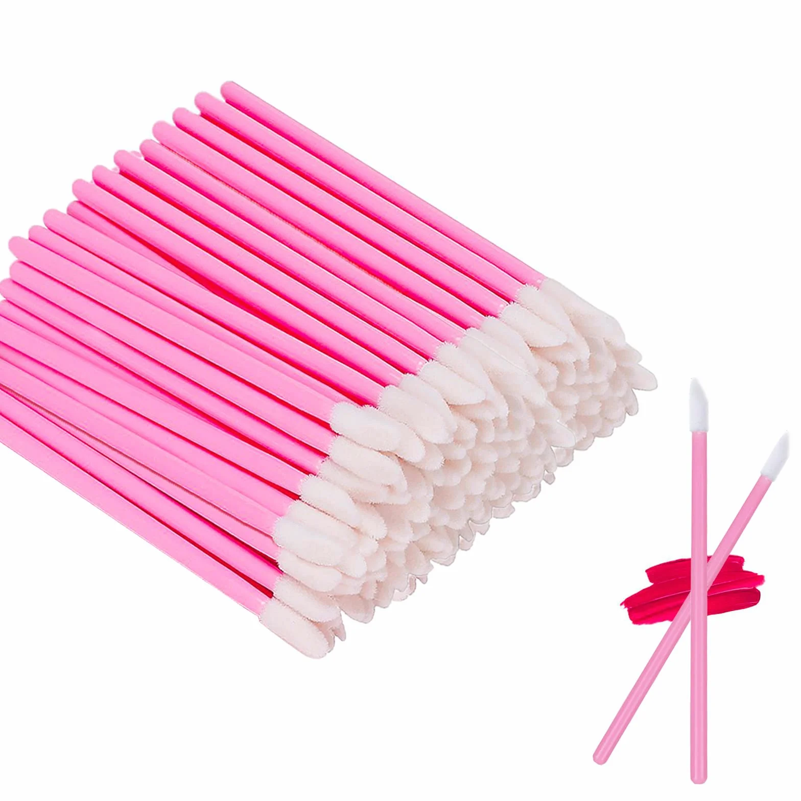 100 Pezzi Pennello per Labbra Usa e Getta, Monouso Pennello per Rossetto, Applicatore Bacchette per Correttore per Lip Gloss Trucco Pennello
