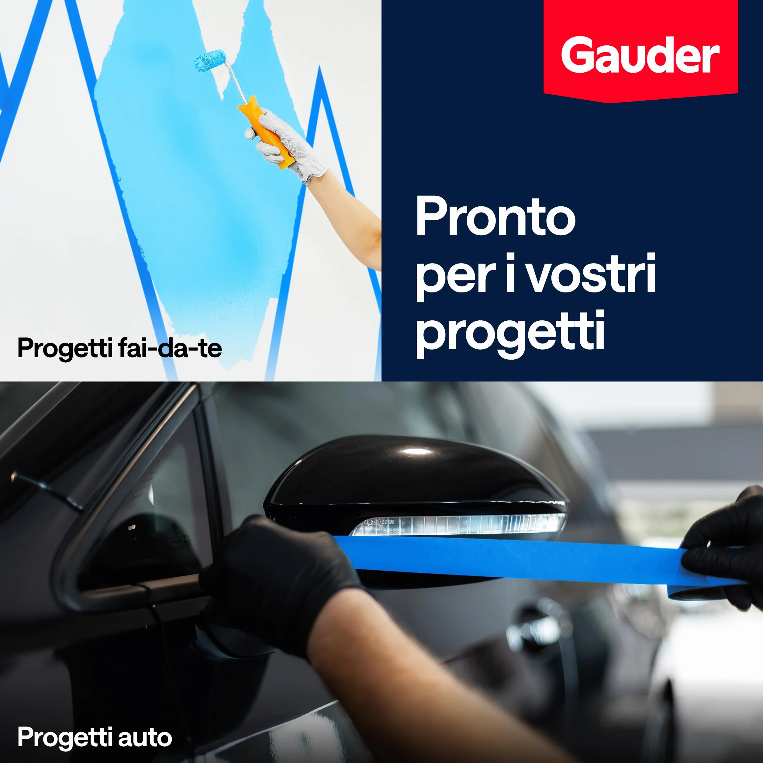 GAUDER Nastro da Pittura per Mascheratura Adesivo di Precisione Carta Washi Rimovibile 3 Rotoli 24 mm x 50 m
