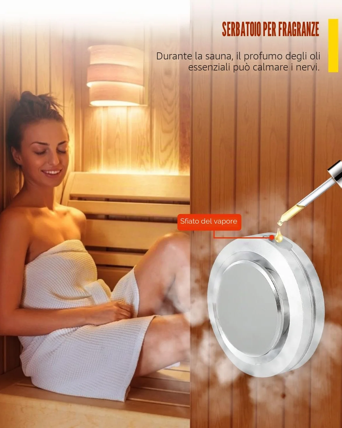 CGOLDENWALL Generatore di Sauna a Vapore 3KW 220V, Regolatore Digitale LED 35-55℃, per 3m³