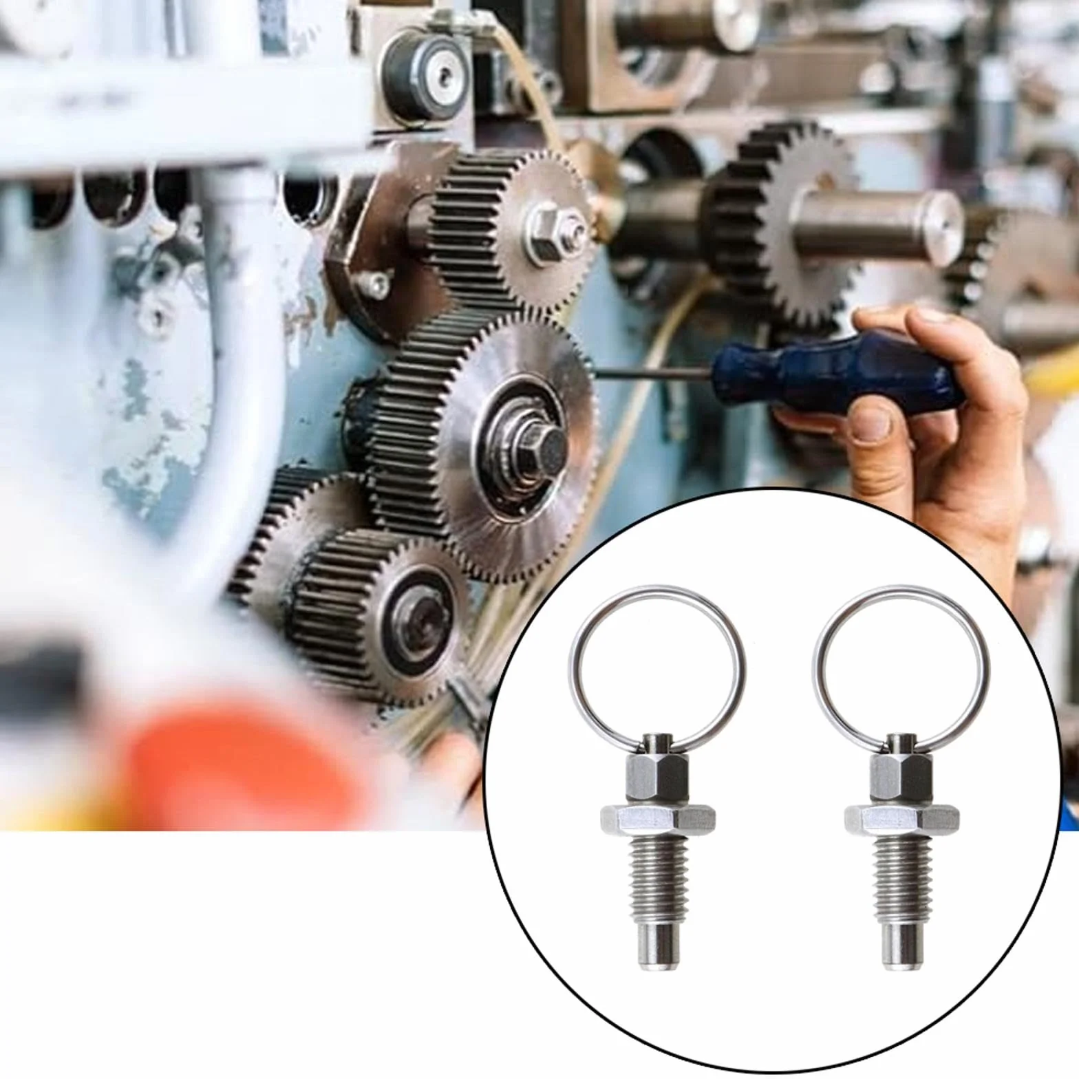 Perno a molla in acciaio inox M6, bulloni di bloccaggio con anello di trazione, perno di sicurezza retrattile
