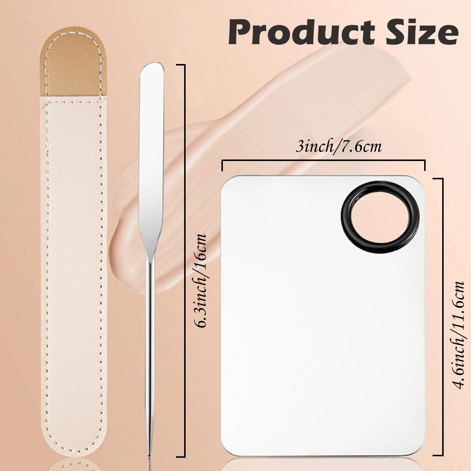 Set di spatole e palette per il trucco Picasso, spatola per trucco coreana con rivestimento in pelle, truss make up in acciaio inossidabile con strumento raschietto, tavolozza make up per miscelazione