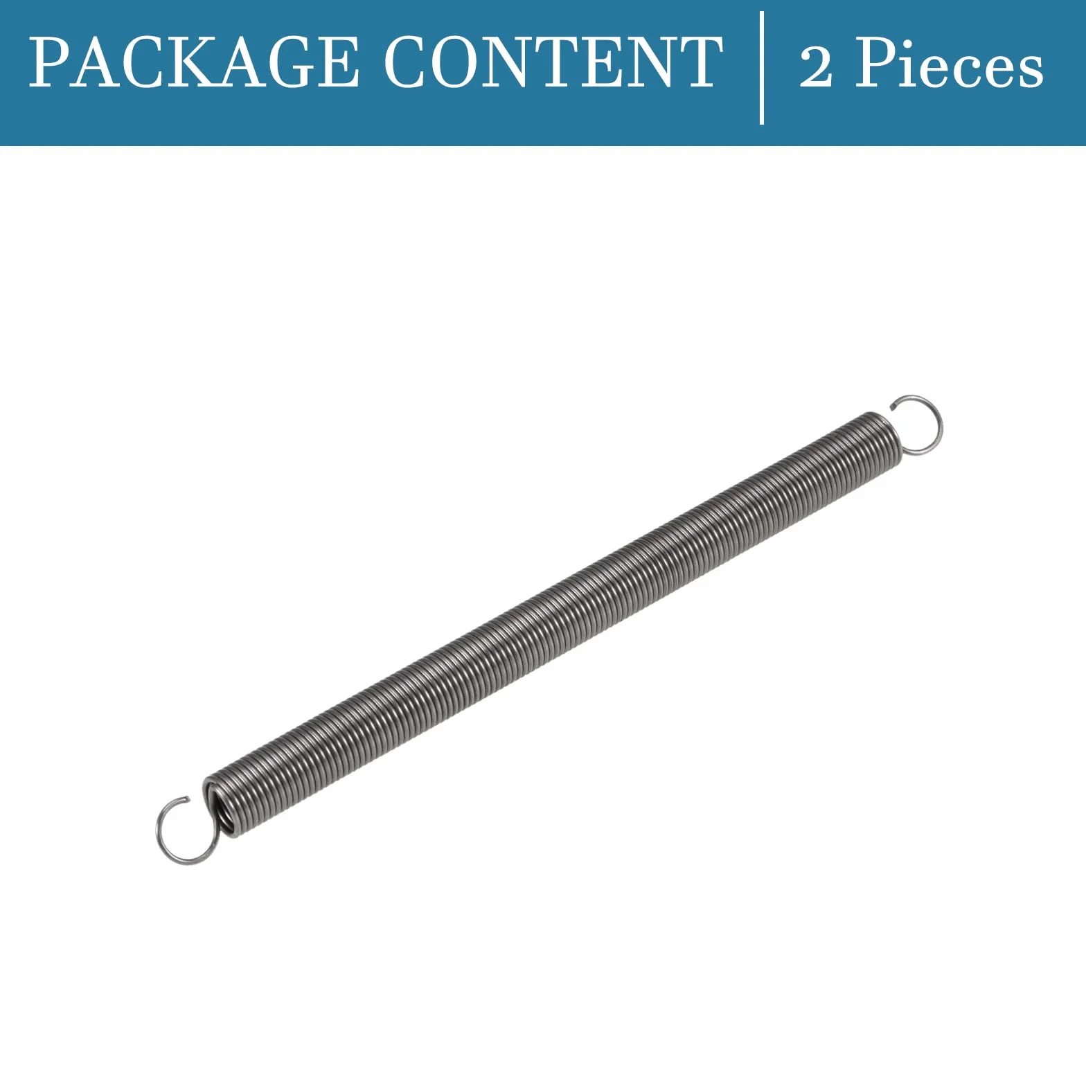 QUARKZMAN Sprężyna Naciągowa 150mm x 2 Sztuki, Podwójny Hak, Metalowa Sprężyna Śrubowa, Czarna