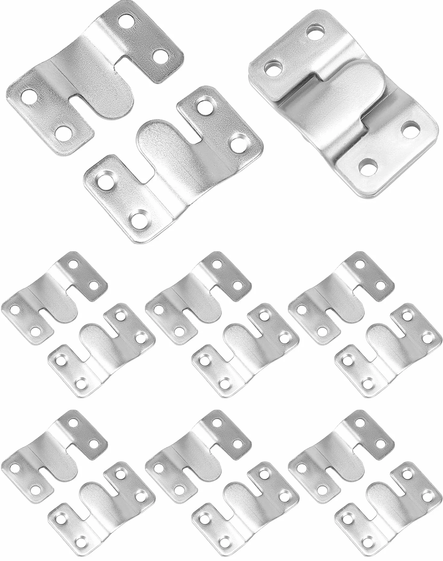 Ganci ad Incastro in Ferro Zincato 8 Paia 54x30 mm QWORK