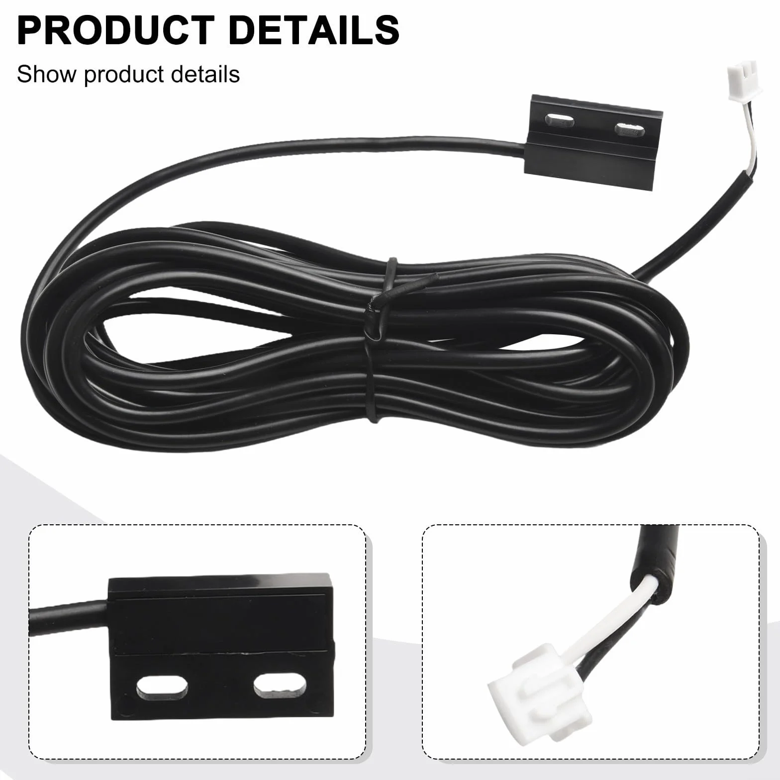 Interruttore magnetico per porte da garage con sensore cablato 5 m NdFeB