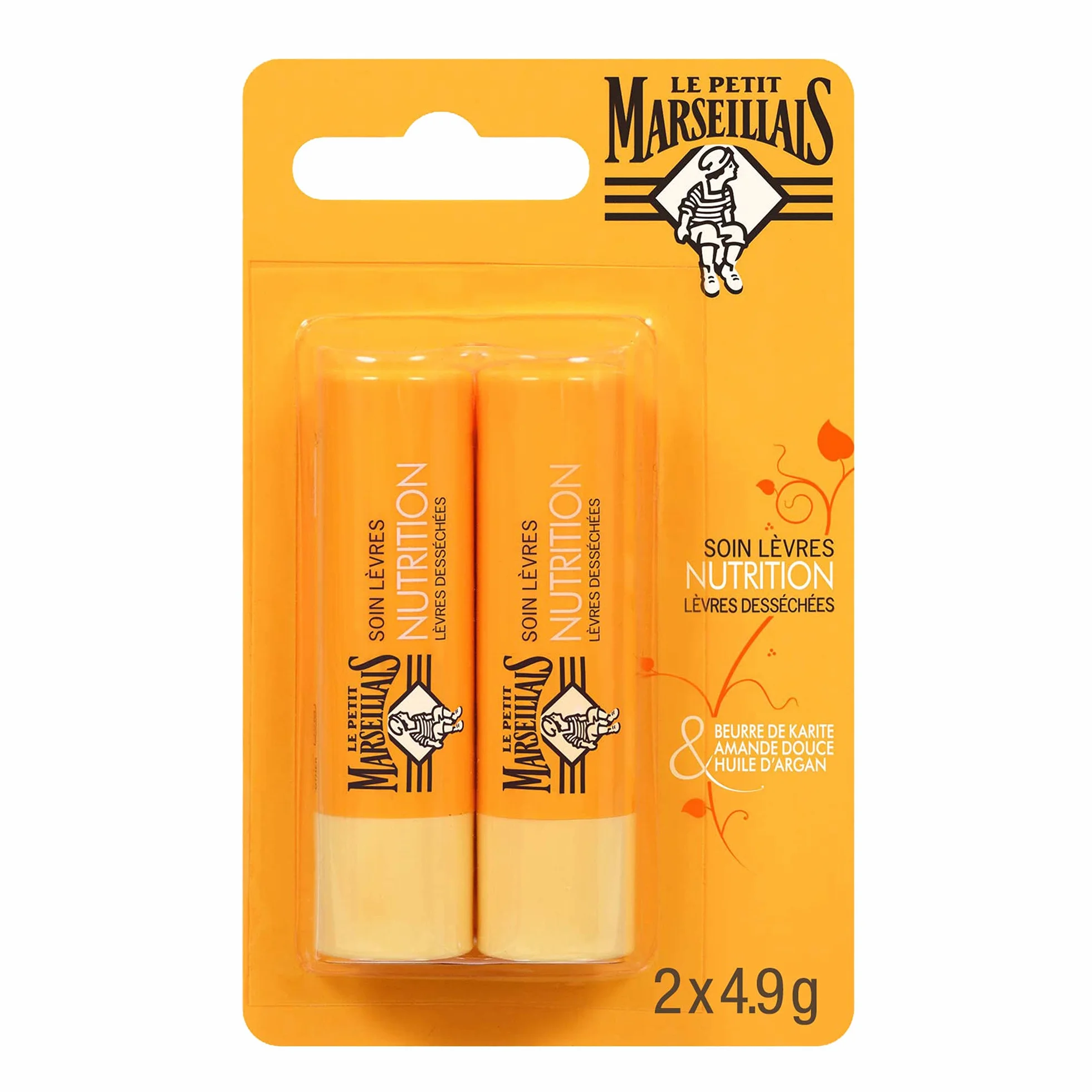 Le Petit Marseillais, Burrocacao nutriente, con burro di karitè, mandorle dolci e olio di Argan, 2 pz.