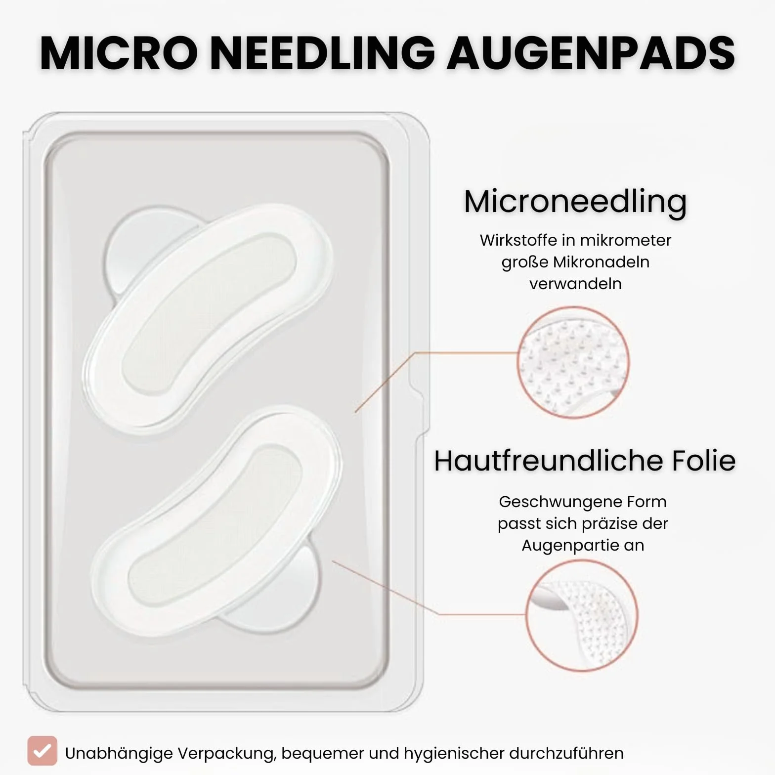Patches per Microneedling 4 Paia, Patches per Microneedling per gli Occhi Contro Borse e Rughe, Pad per Occhi per Microneedling Contro Occhiaie, Set di Microneedling all'Acido Ialuronico Riduce Rughe