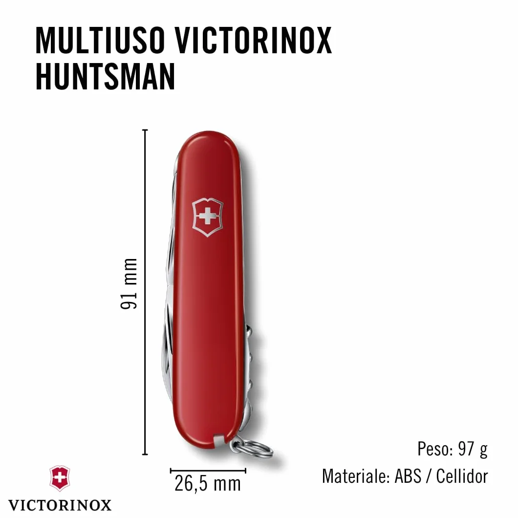 Victorinox Huntsman Coltellino Svizzero Multiuso 15 Funzioni Lama Grande