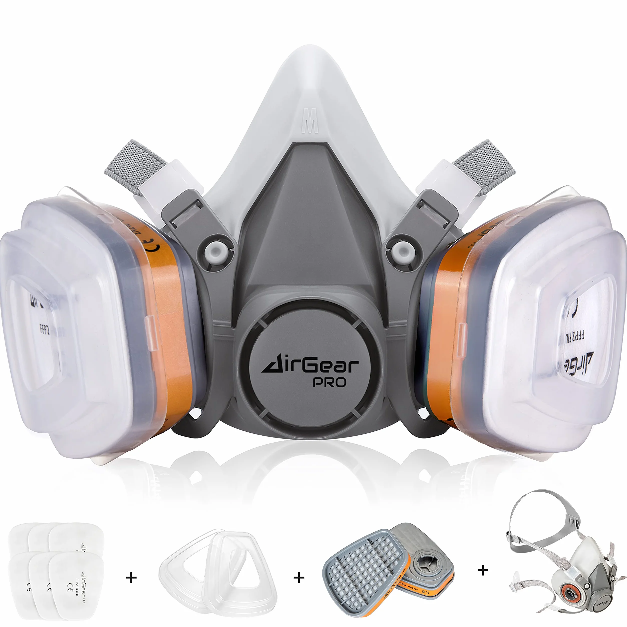 M-500 Maschera Antigas Antipolvere Riutilizzabile con Filtri AirGearPro