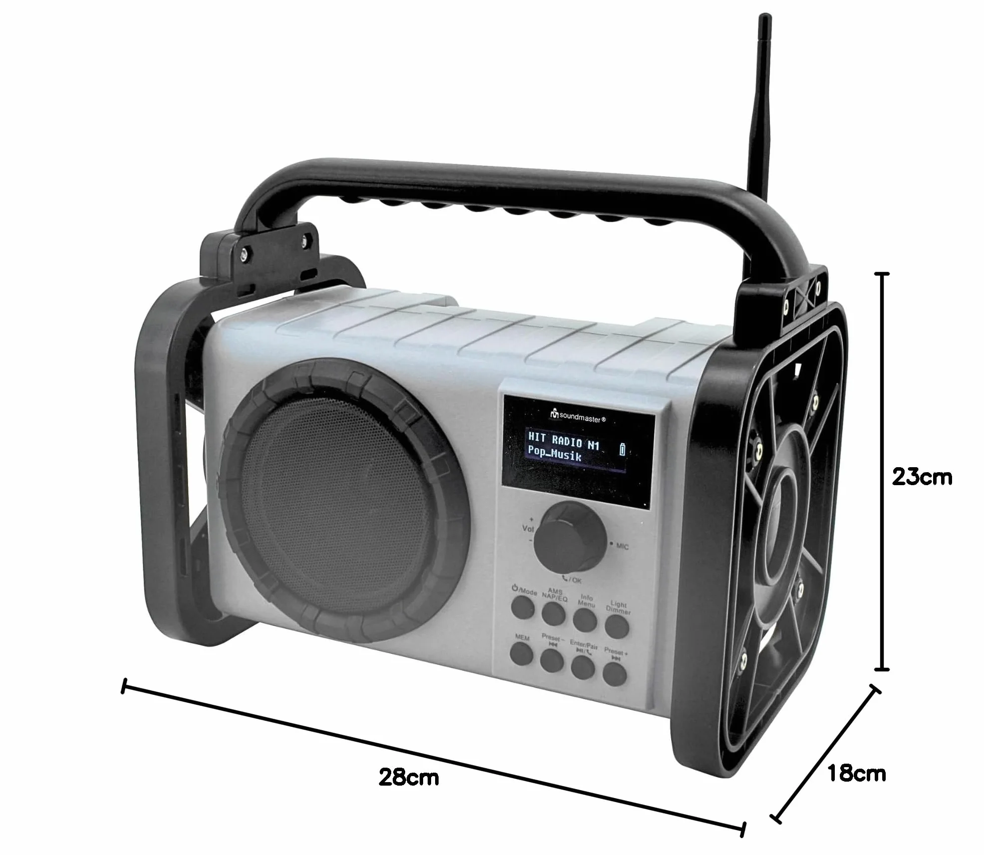 Soundmaster Radio da cantiere DAB80SG DAB+ FM Bluetooth batteria agli ioni di litio