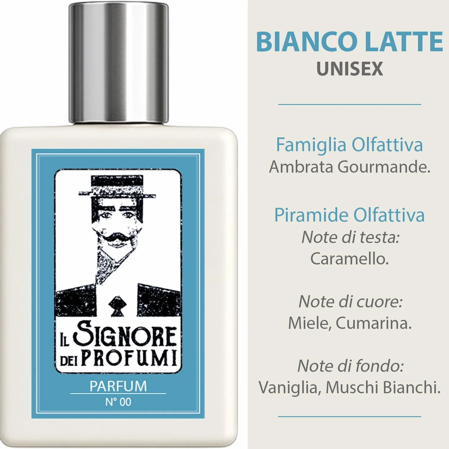 Profumo n.00, Eau de Parfum, 100 ml, Ispirato a Bianco Latte di Giardini di Toscana, Artigianale, Il Signore dei Profumi, Made in Italy, figashop, Profumo Unisex, BIG Parfum,