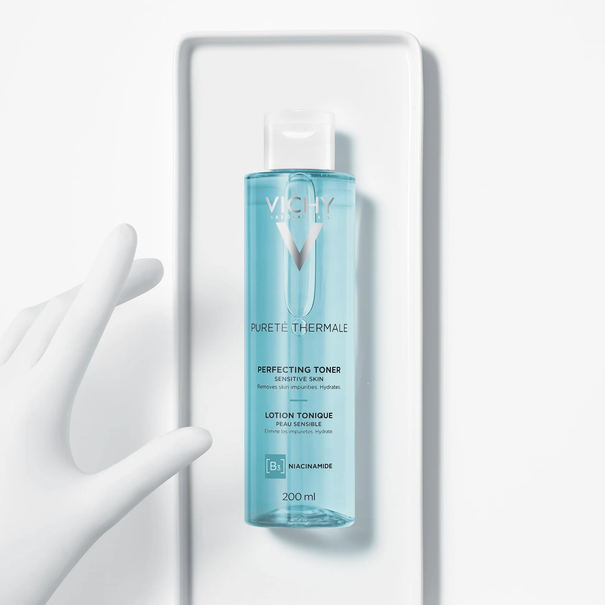 VICHY | Set Pureté Thermale | Acqua Micellare Minerale Pelle Sensibile 200 ml + Lozione Tonica Perfezionatrice 200 ml | Detergente e struccante delicato, lenitivo e idratante per il viso