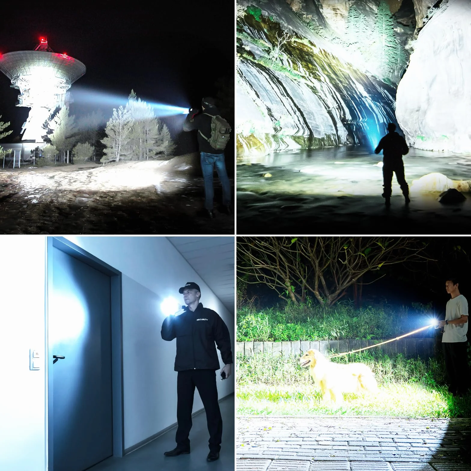 Blukar Torcia LED Professionale Ricaricabile 5 Modalità IP67 Impermeabile Zoomabile