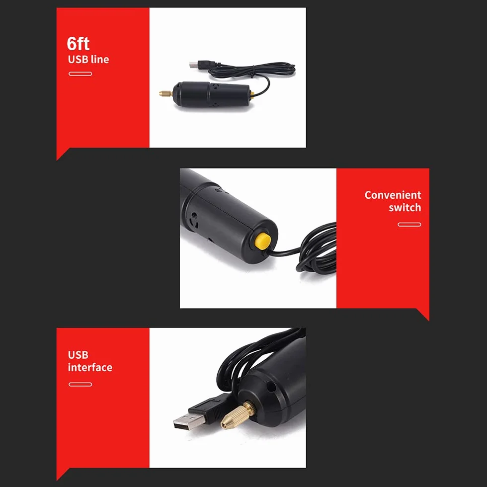 Set di Macchina per Perforazione Elettrica con Mini-Drill a Matita 10 Punti di Trapani