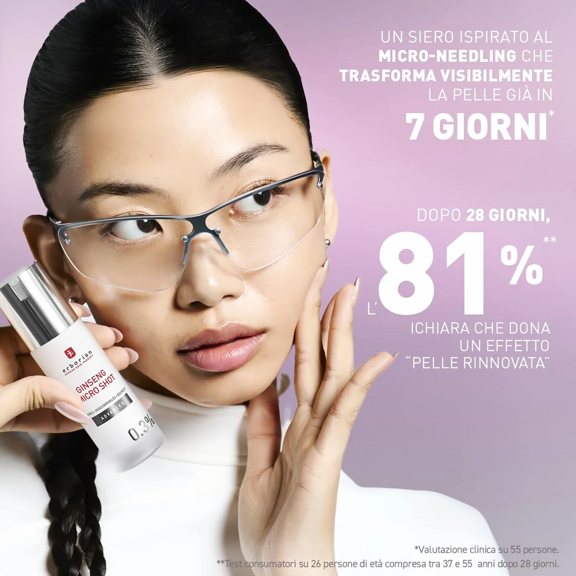 Erborian - Ginseng Micro Shot - Advanced 0.3% - Siero Viso Intensivo ispirato al Micro-Needling - Con Ginseng e Collagene per Rughe e Pori Affinati - Cura Coreana - 10ml