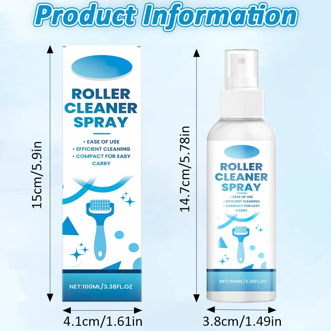 1 pezzo Microneedling Viso Roller Cleaner, Derma Roller Cleaner, Spray Roller Cleaners, Adatto per Rulli, Microaghi, Derma Stamp, 100ml
