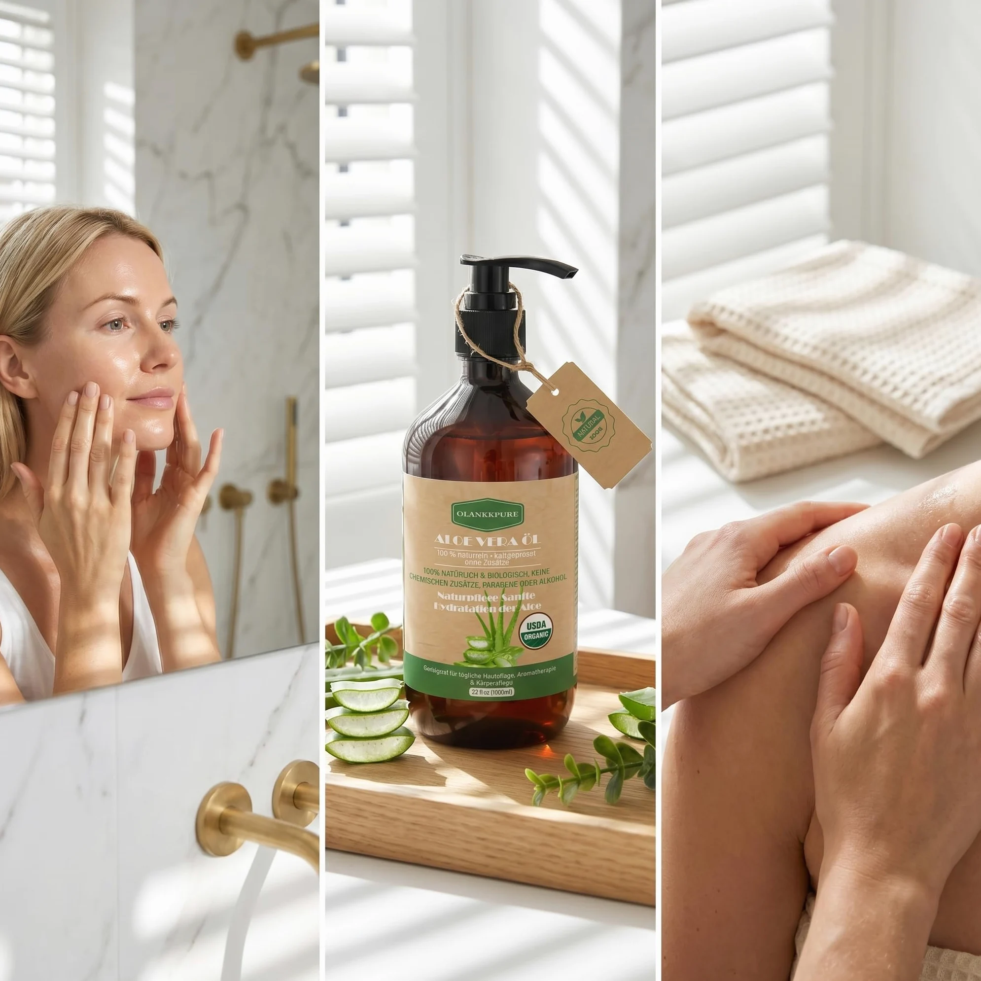 Olio di jojoba al profumo di aloe, 1000 ml di olio di jojoba biologico spremuto a freddo con aroma naturale di tonalità verde per lenire la pelle, rafforzamento delle unghie, cura dei
