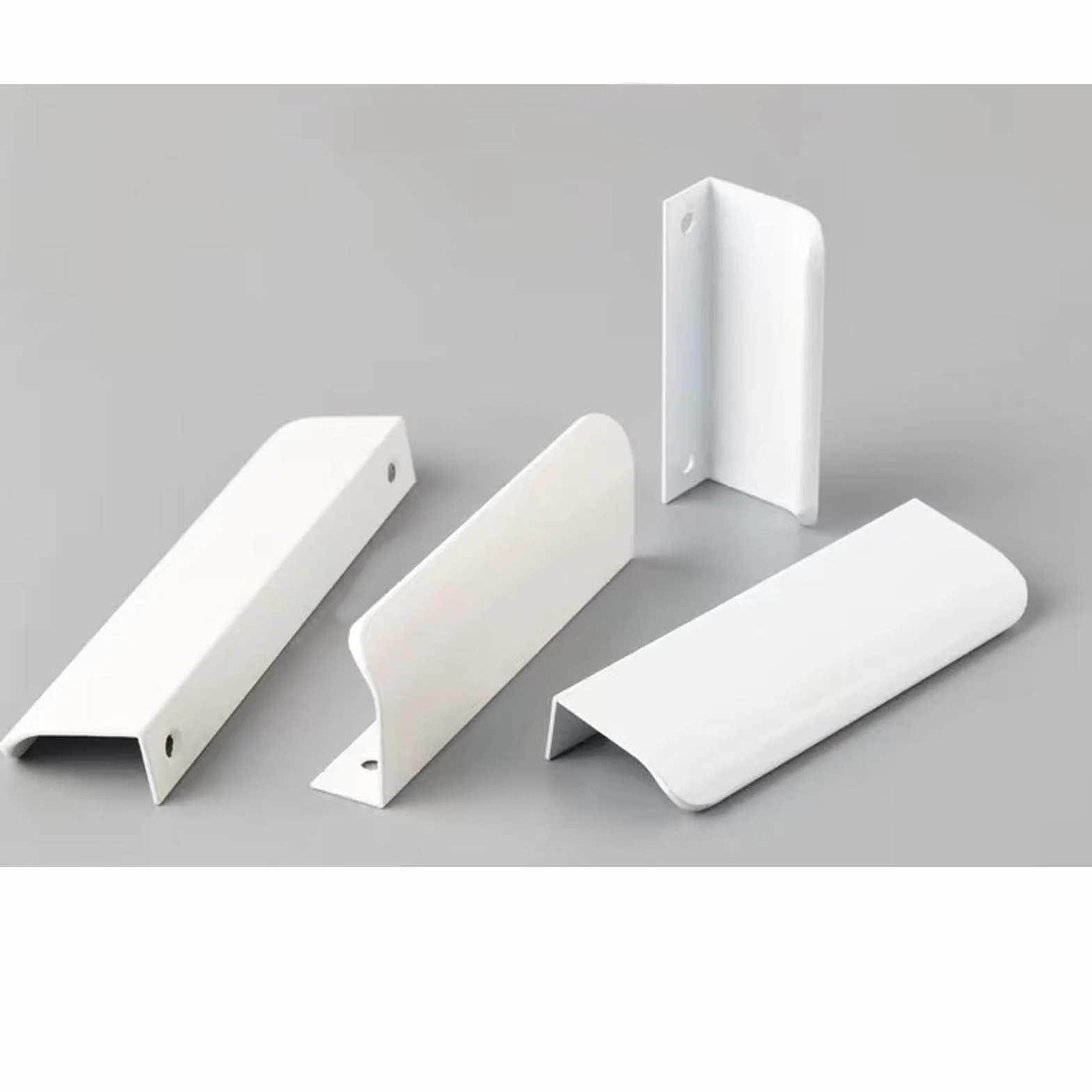 Maniglie per mobili invisibili 8 cm Bianco 4 pezzi con bordo arrotondato