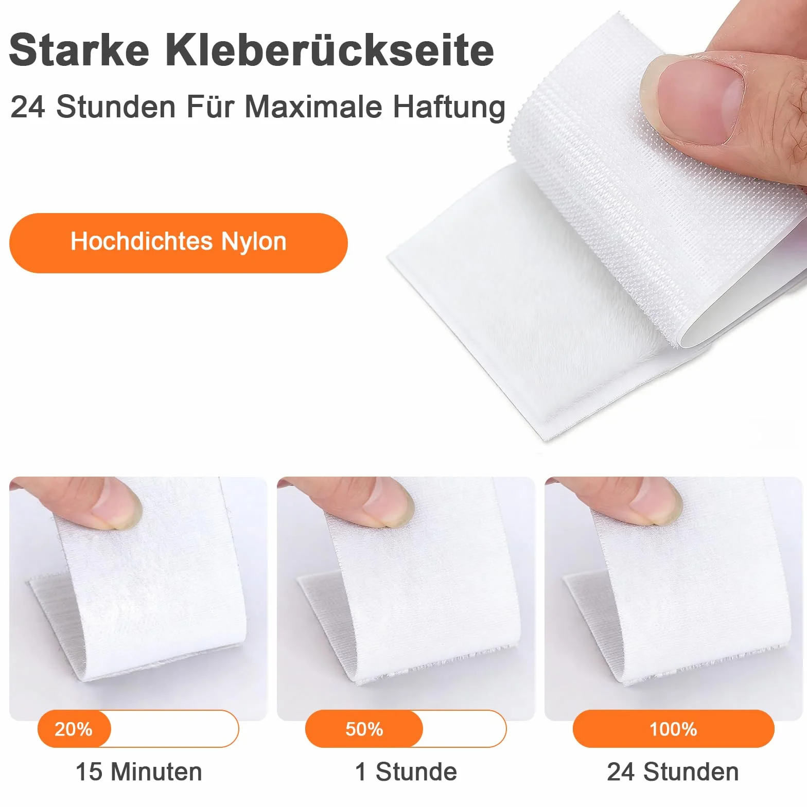 Nastro Adesivo Biadesivo SURFOU 15 m x 20 mm Extra Forte Hook & Loop per Tessuti Zanzariere Cuscini Tappeti