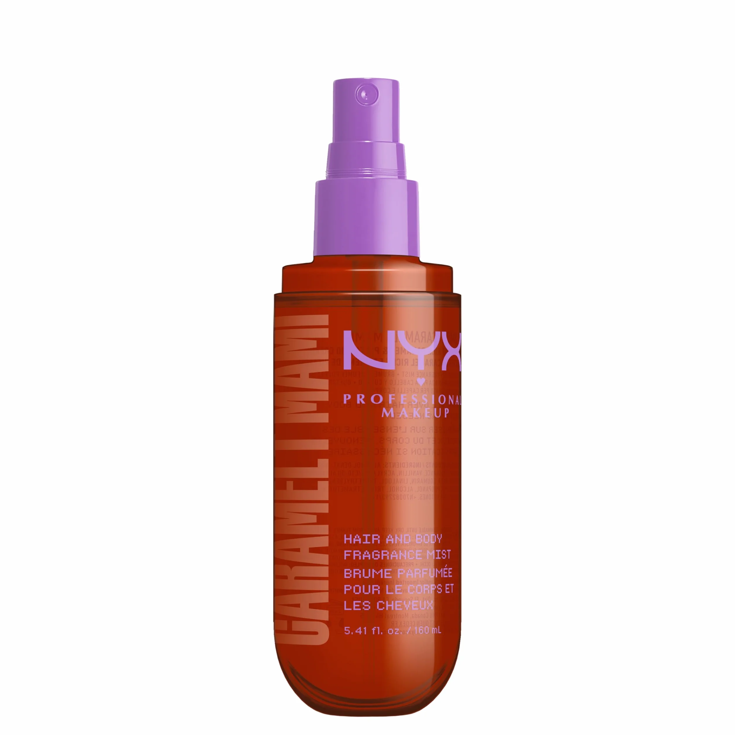 NYX Professional Makeup Fat Oil Body Mist Spray Corpo e Capelli, Fragranza Intensa, Effetto Avvolgente, Al profumo di Caramello e Pistacchio, Caramelt Mami,80 ml