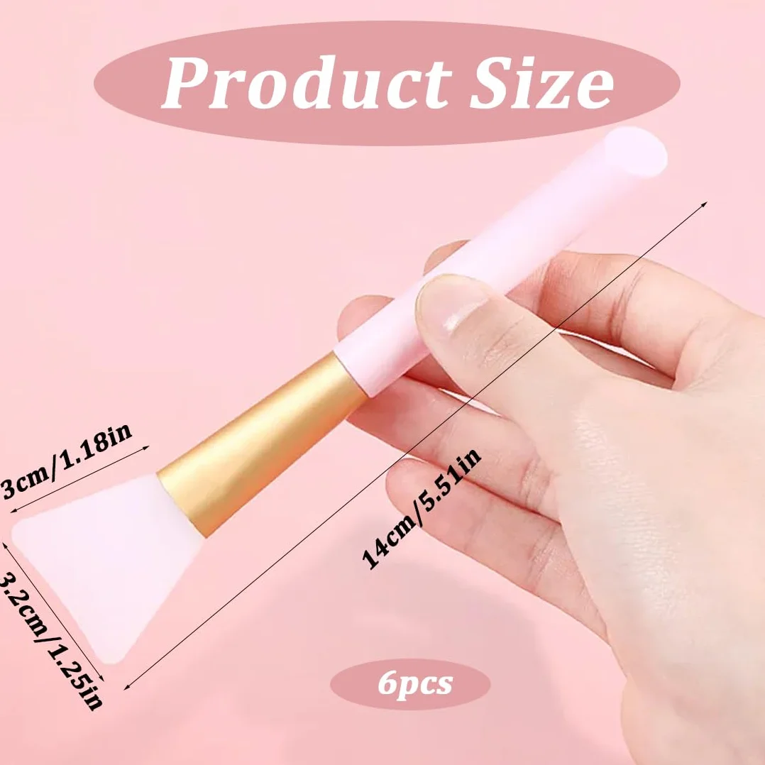 6 PCS Pennello Maschera Silicone, Professionale Pennello Maschera, Pennello Maschera, Maschera Strumento di Bellezza Morbido Pennelli per Maschera Occhi DIY
